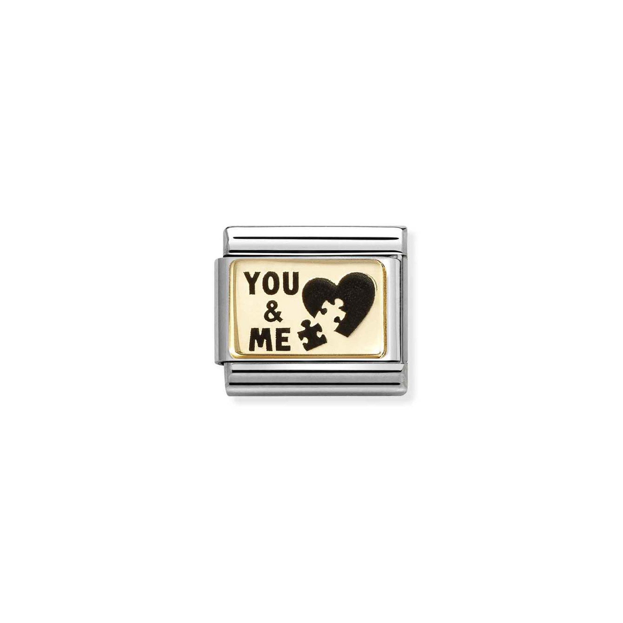 Composable Classic PLATES (IC) in steel and 18k gold You & Me puzzle