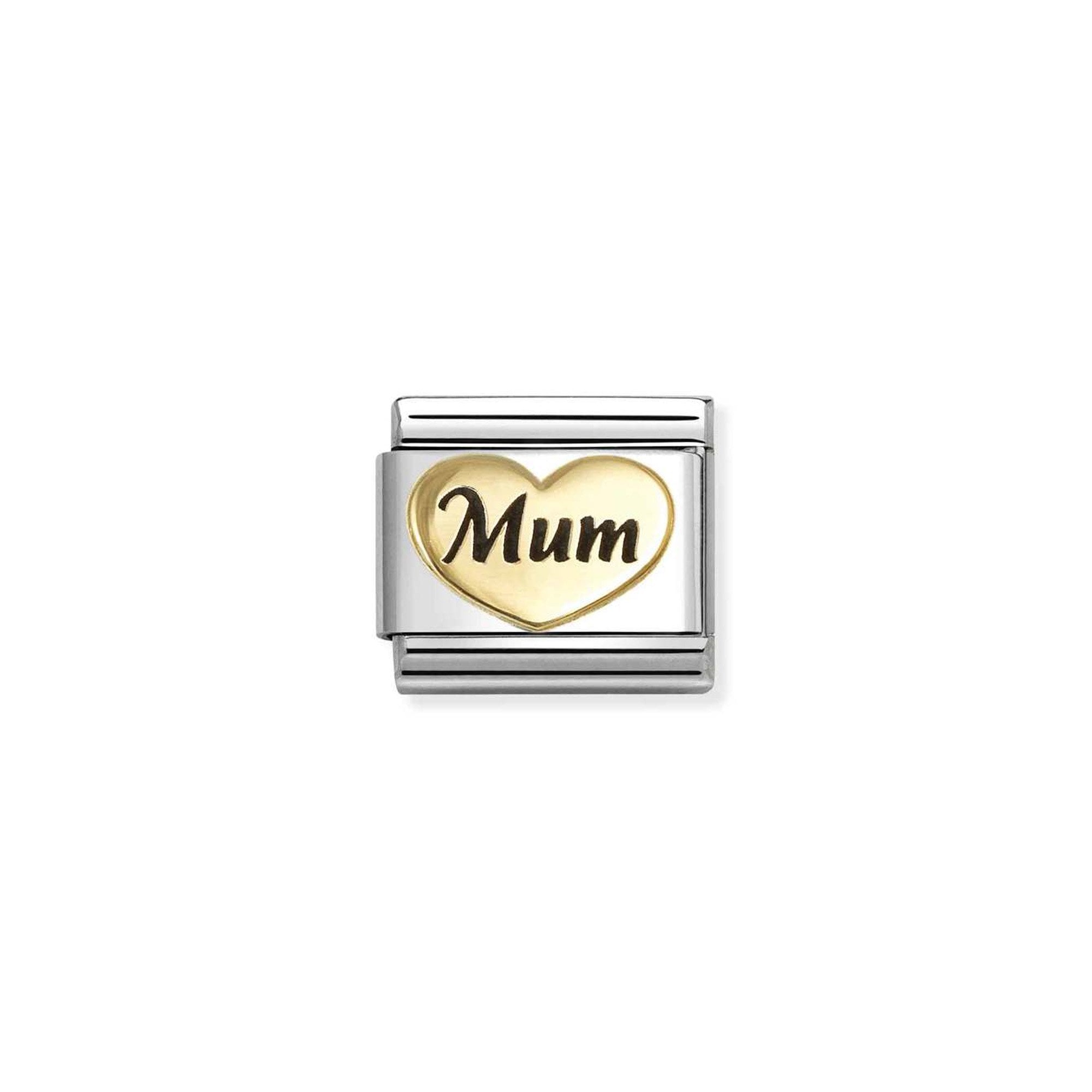Composable Classic SYMBOLS steel, enamel and 18k gold Mum heart