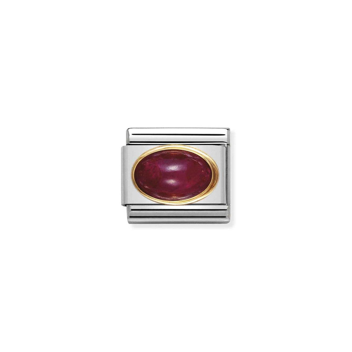 COMPOSABLE Classic OVAL STONES in stainless steel with 18k gold RUBY