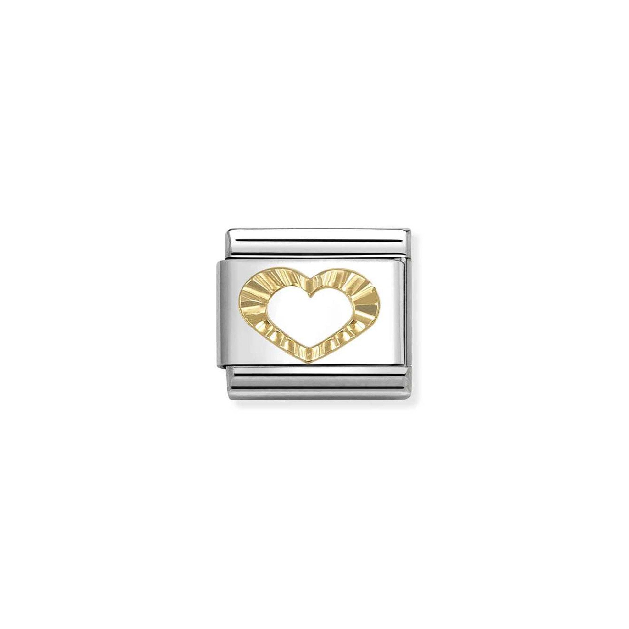 Composable Classic SYMBOLS steel and 18k gold Diamond heart profile