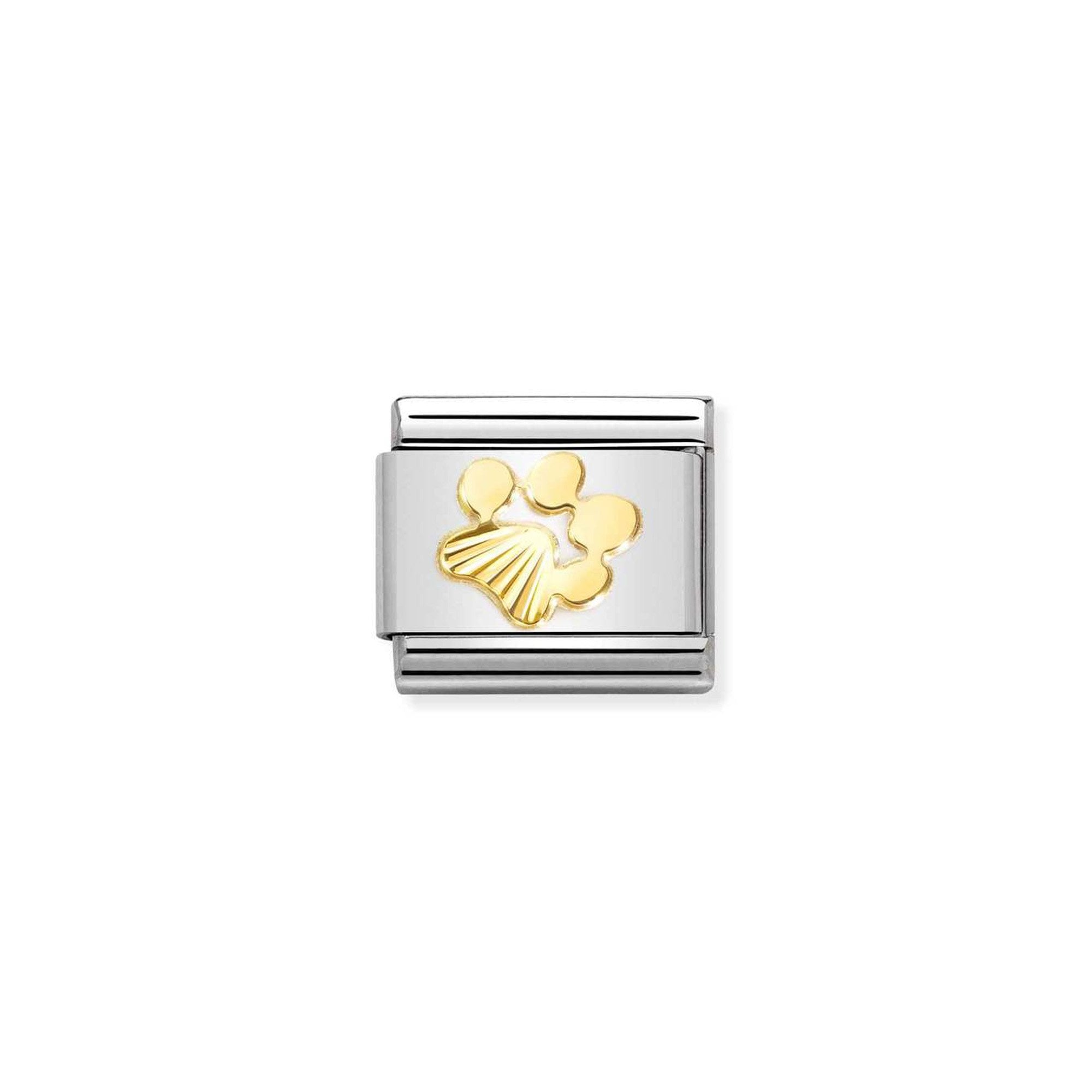 Composable Classic SYMBOLS steel and 18k gold Diamond-coated dog footprint