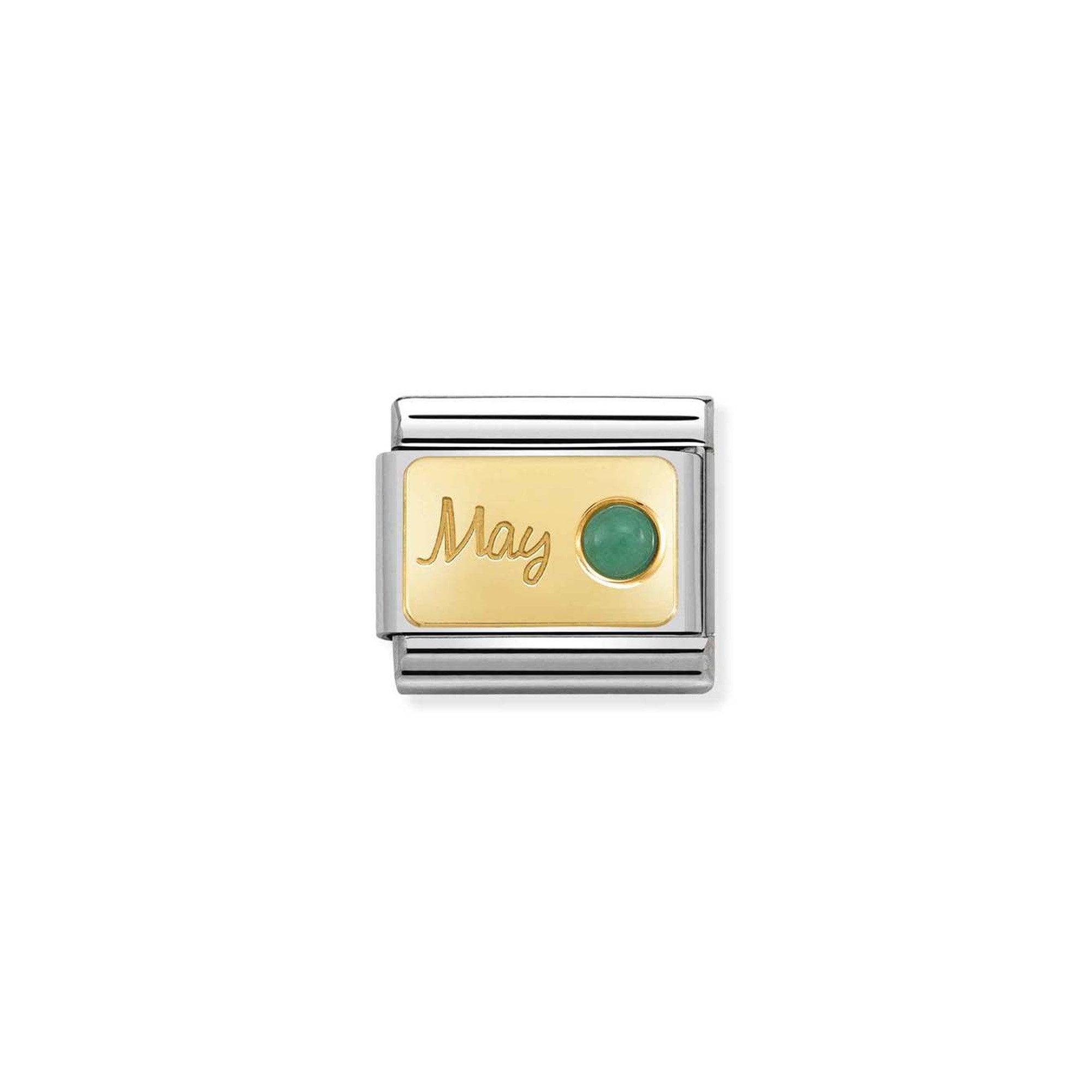 Composable Classic MONTH STONE in steel, stones and 18k gold May EMERALD