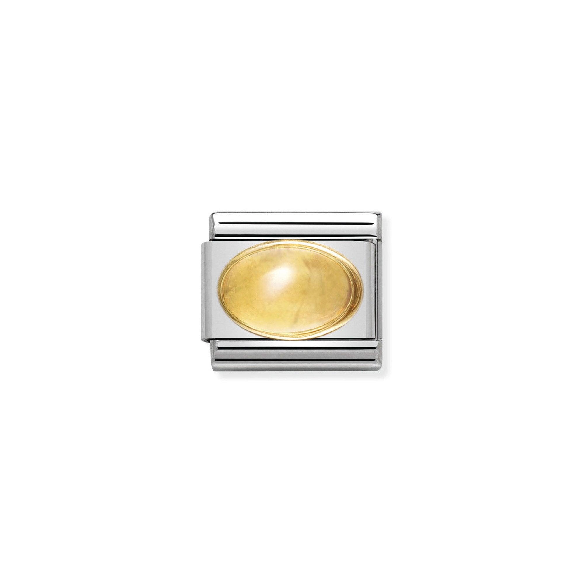 COMPOSABLE Classic OVAL STONES in stainless steel with 18k gold CITRINE