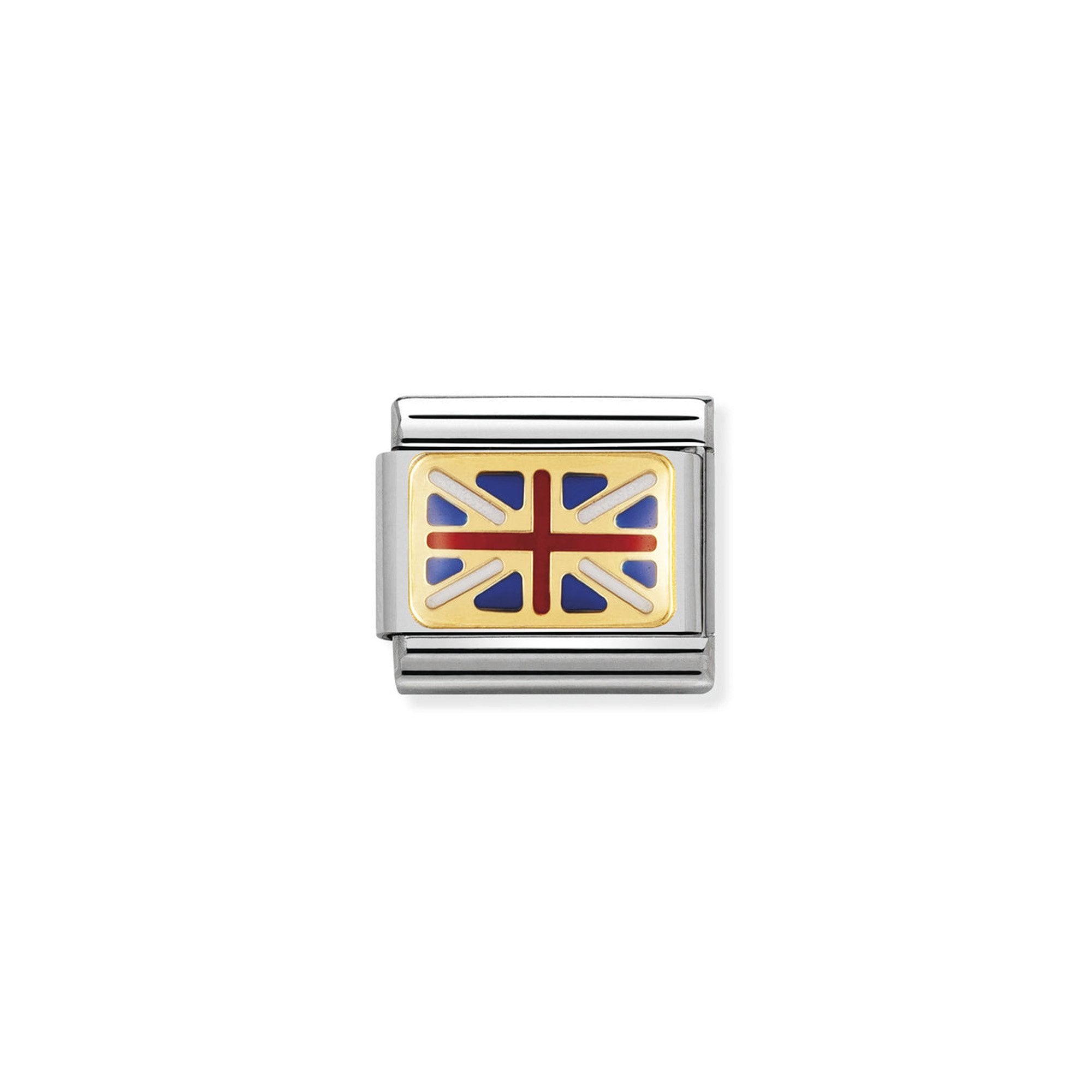 COMPOSABLE Classic EUROPE FLAG in stainless steel with enamel and 18k gold GREAT BRITAIN