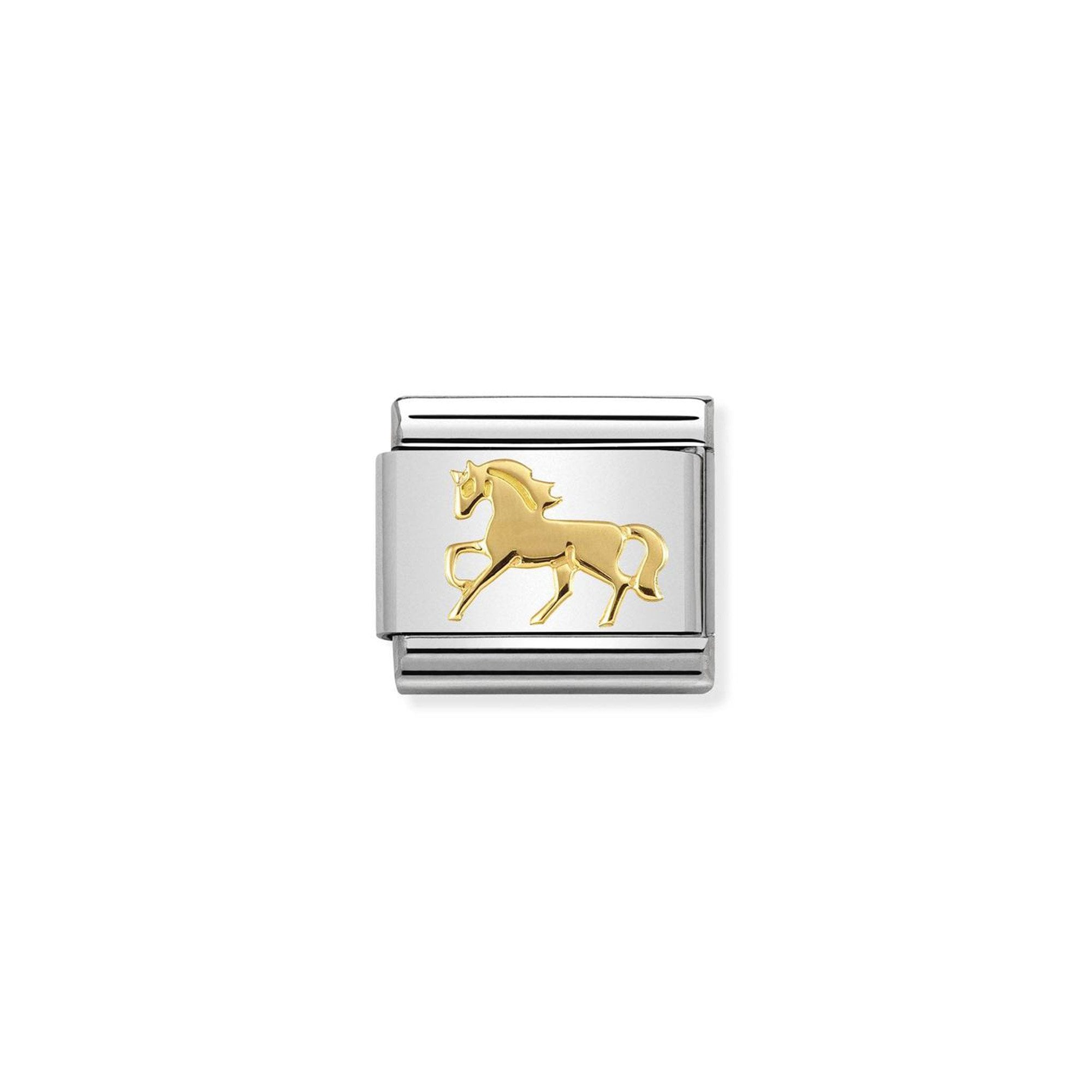 Composable Classic SYMBOLS steel and 18k gold Galloping Horse