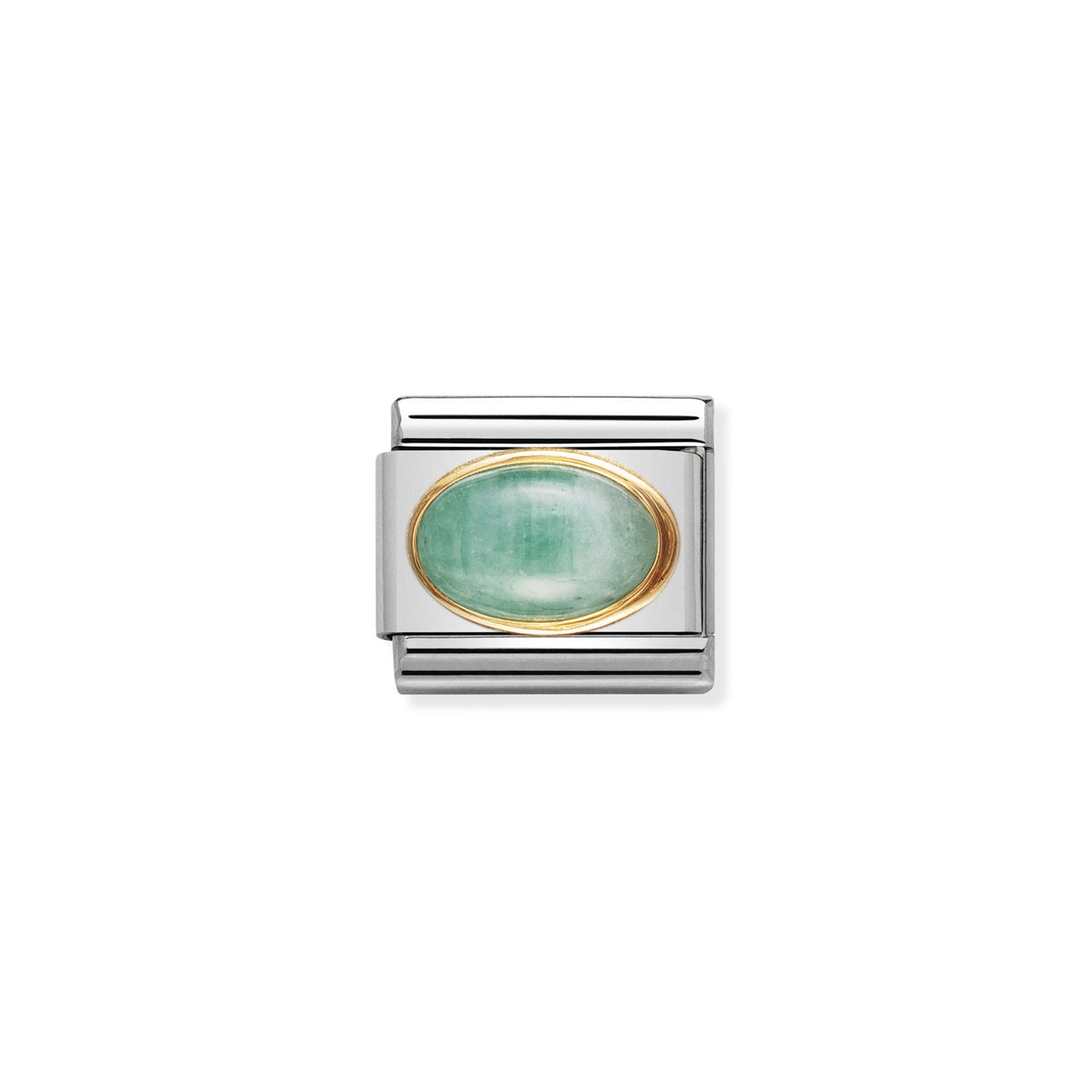 COMPOSABLE Classic OVAL STONES in stainless steel with 18k gold EMERALD