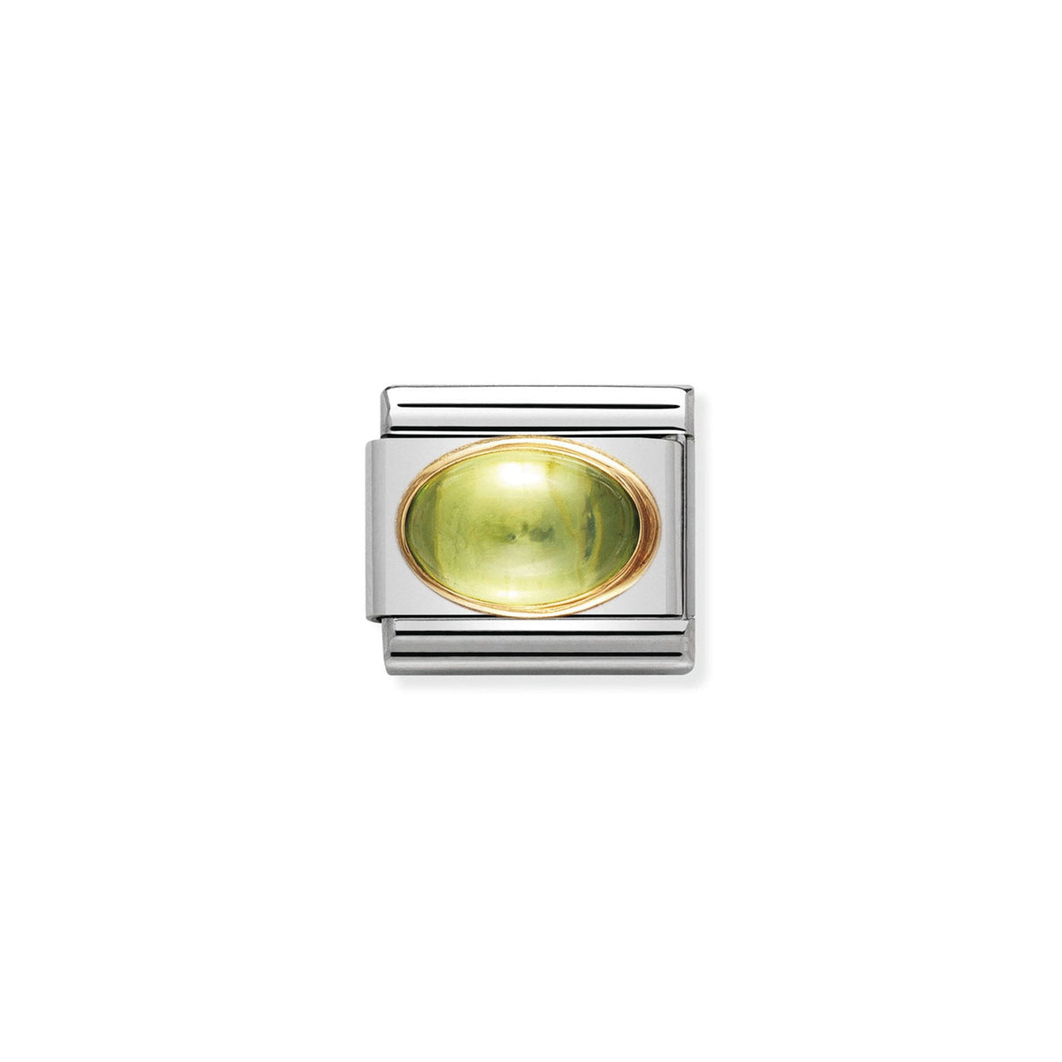 COMPOSABLE Classic OVAL STONES in stainless steel with 18k gold PERIDOT