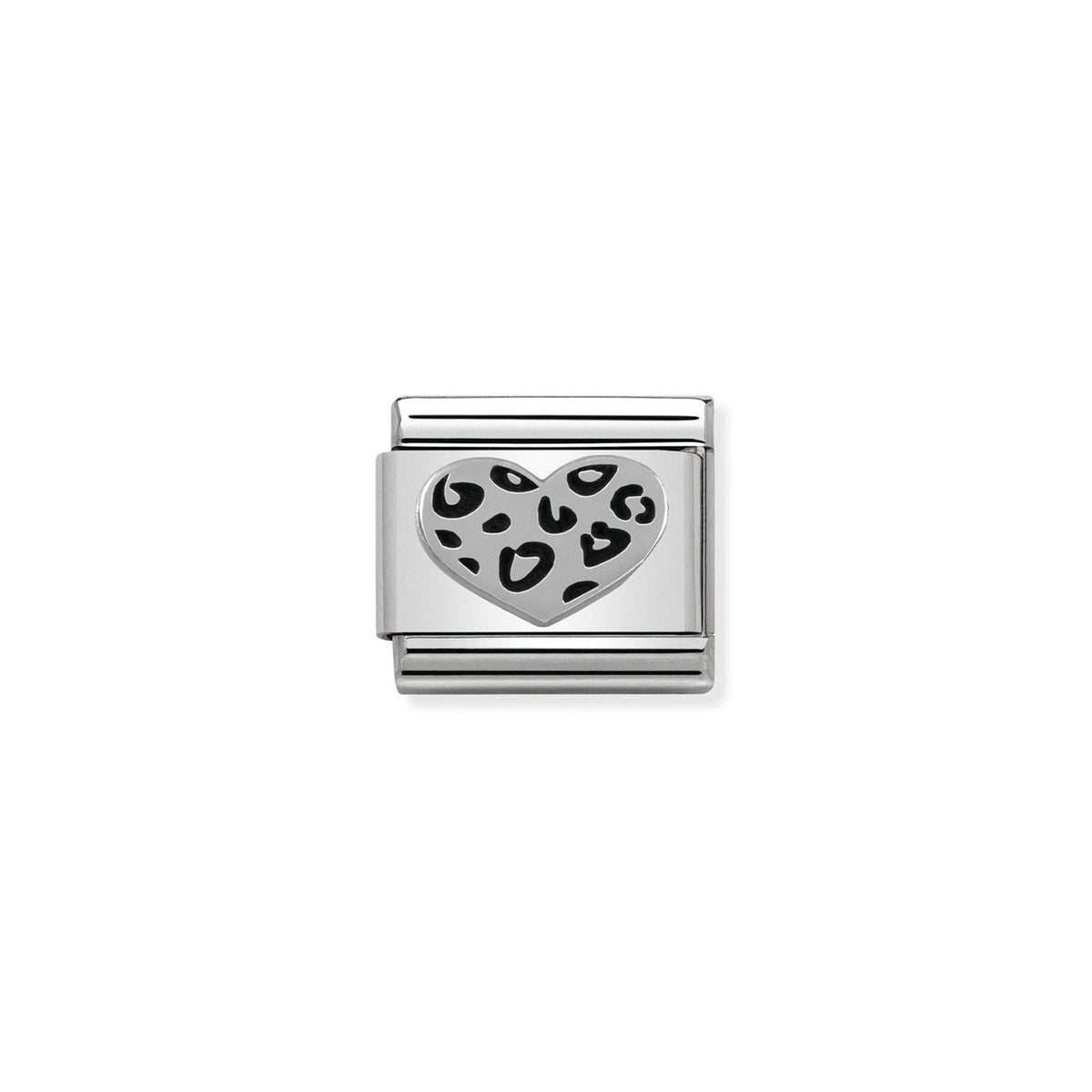 Composable Classic OXIDIZED SYMBOLS in st.steel and 925 sterling silver Leopard heart