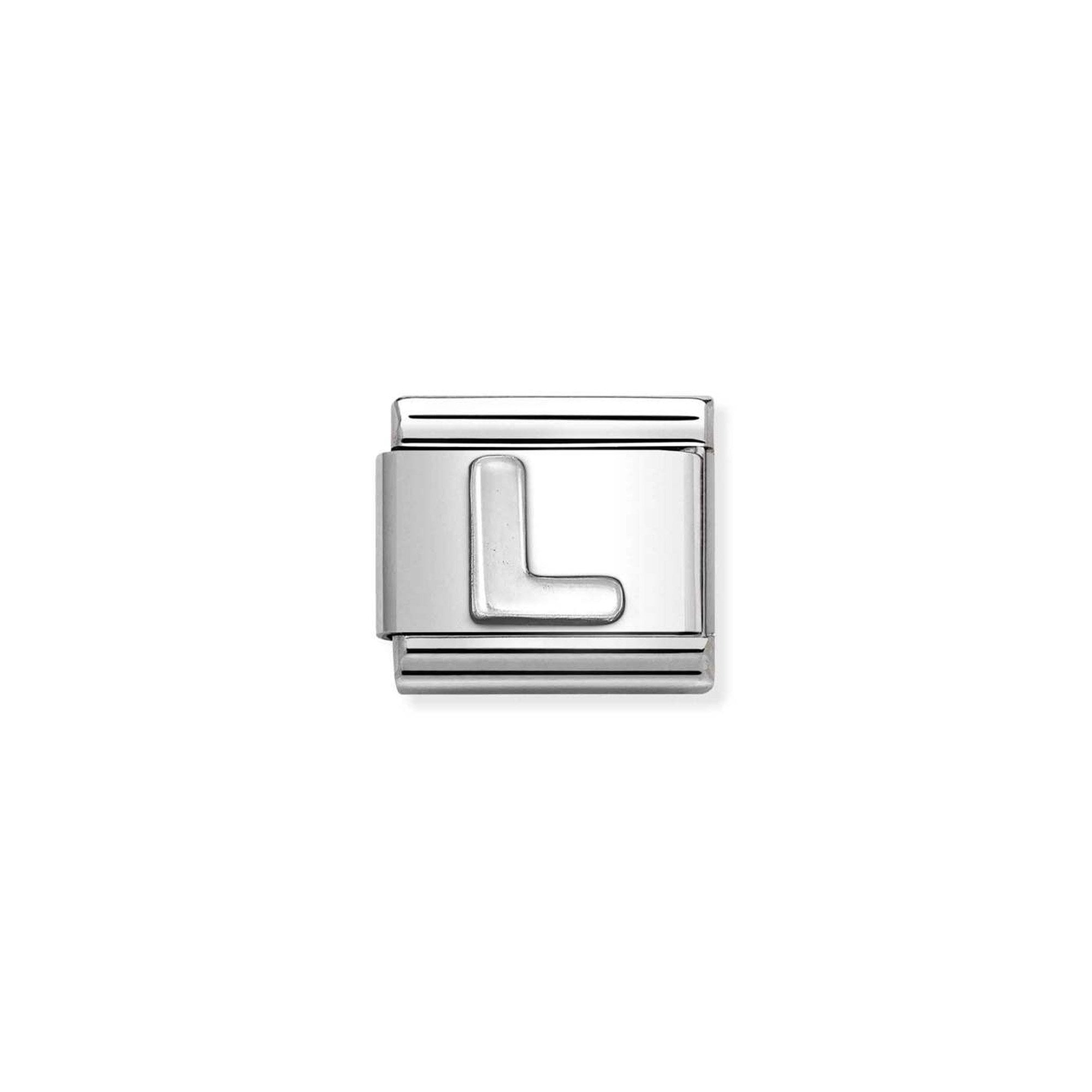 Composable Classic oxidized LETTERS in steel and 925 sterling silver L