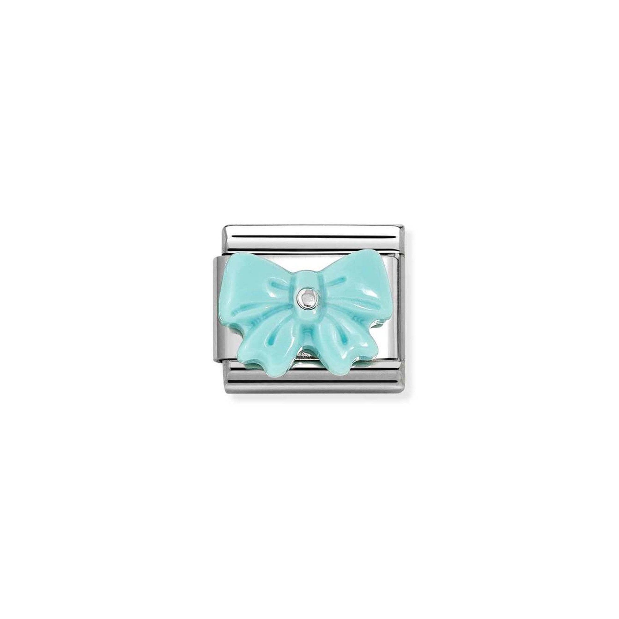 Composable Classic STONE SYMBOLS in steel and 925 sterling silver TURQUOISE RESIN bow