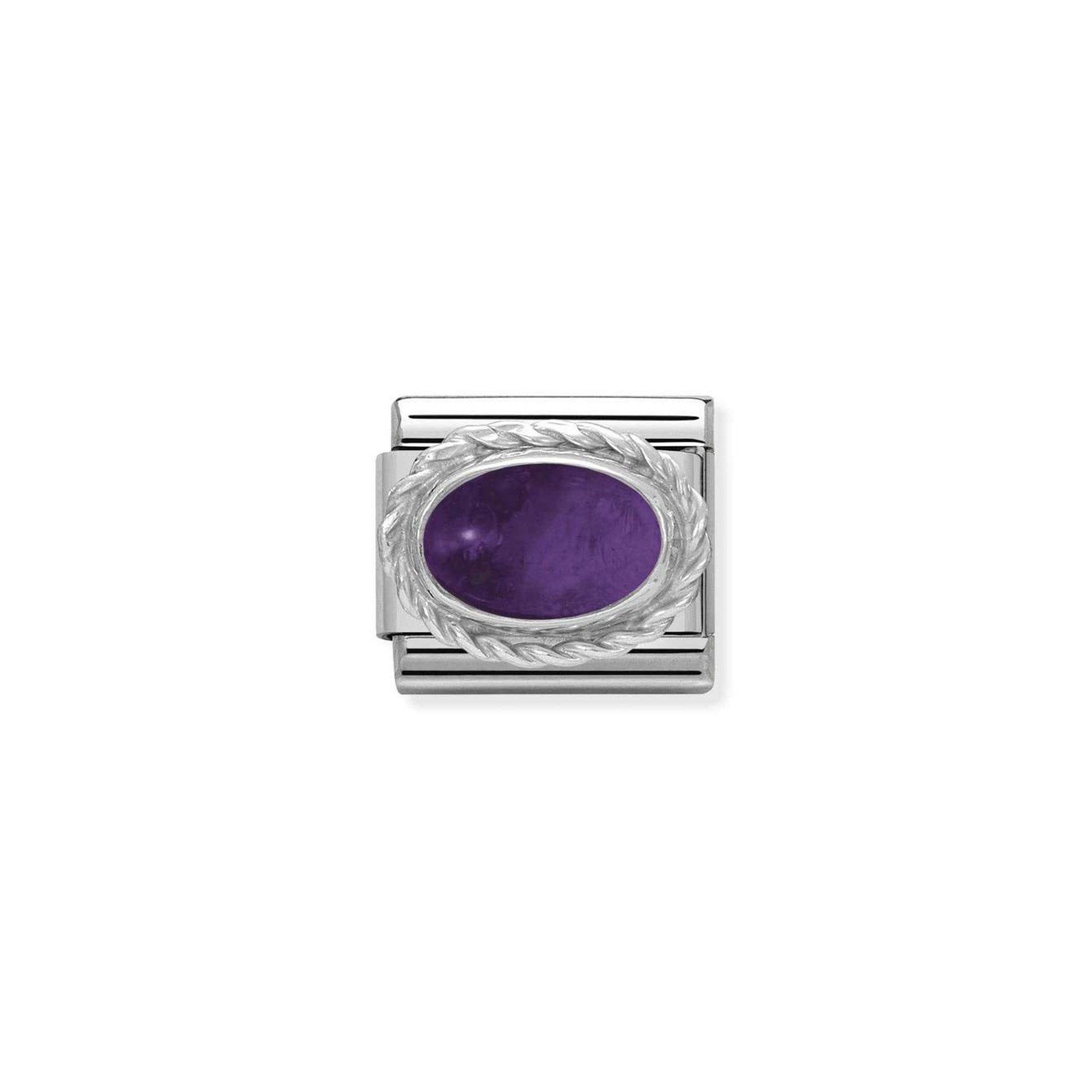 Composable Classic STONES in stainless steel with 925 sterling silver setting and detail AMETHYST