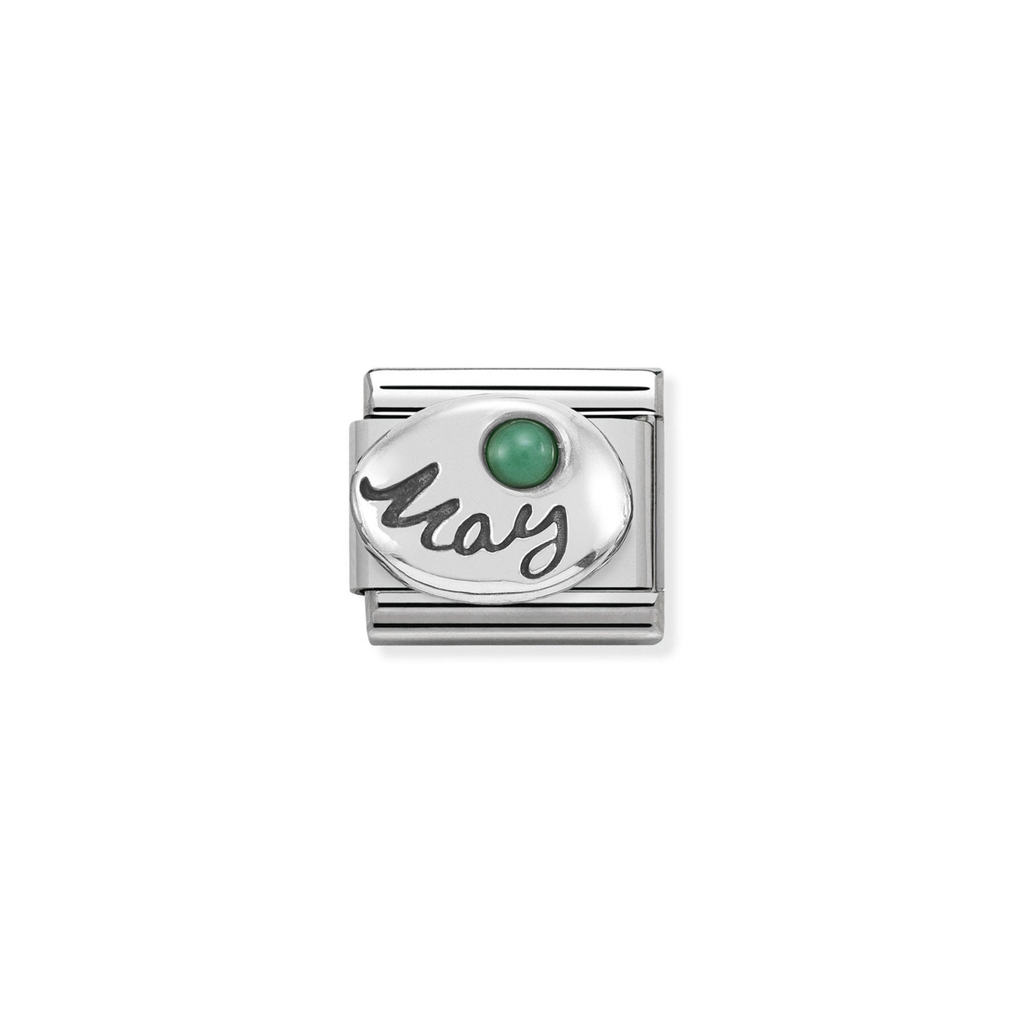 Composable Classic SYMBOLS in st.steel, 925 sterling silver and stones May EMERALD