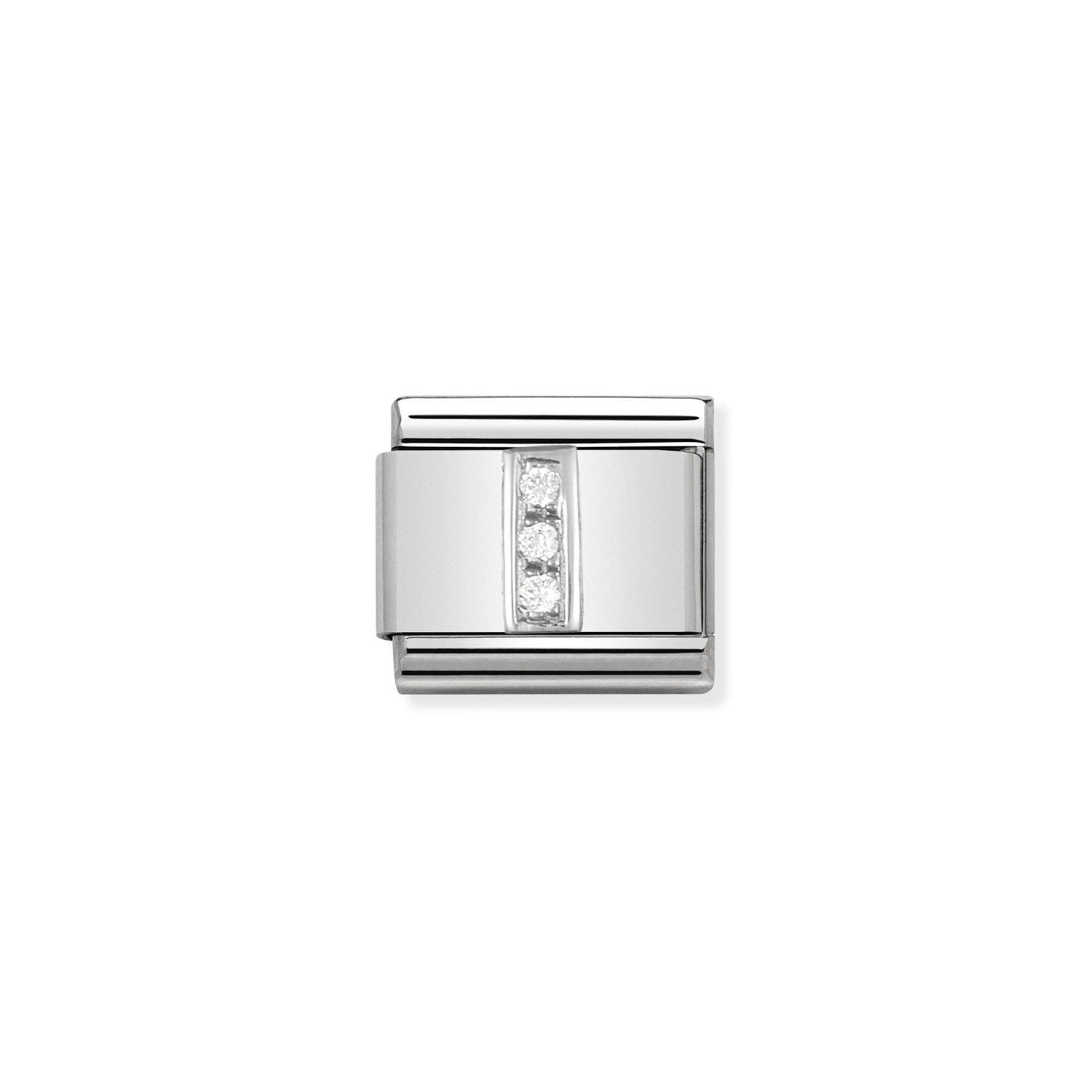 Composable Classic ALPHABET stainless steel, Cub. zirc and 925 sterling silver I