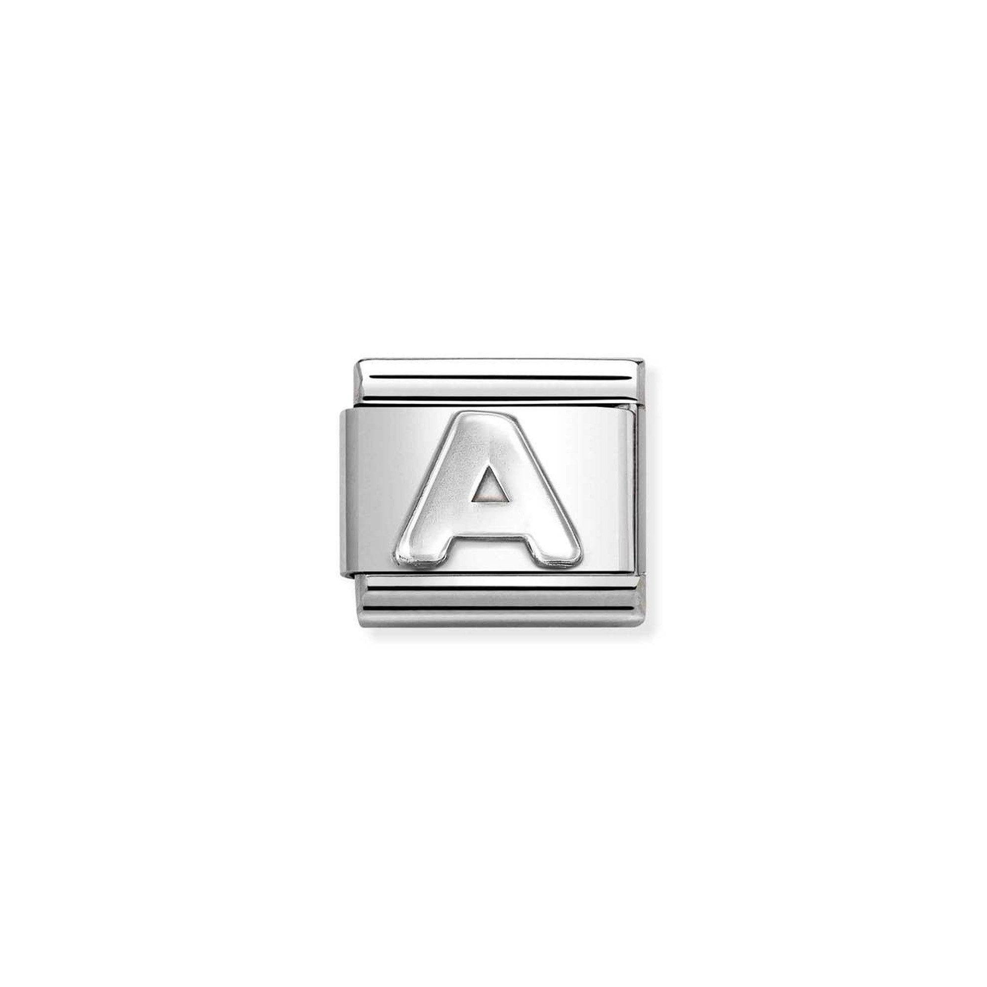 Composable Classic oxidized LETTERS in steel and 925 sterling silver A