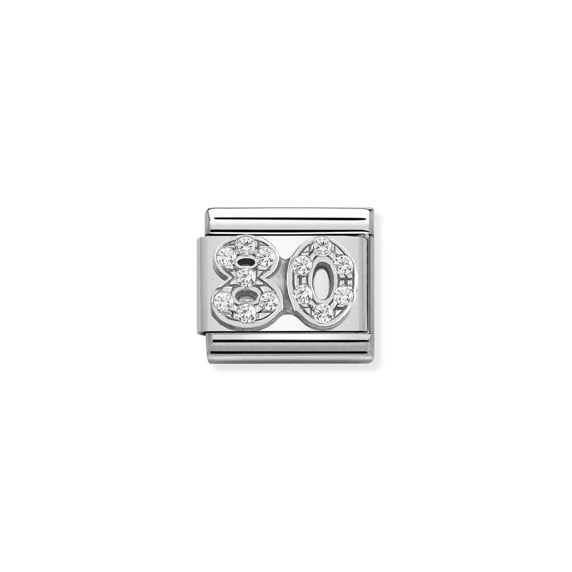 Composable CL SYMBOLS steel , Cubic zirconia and 925 sterling silver 80