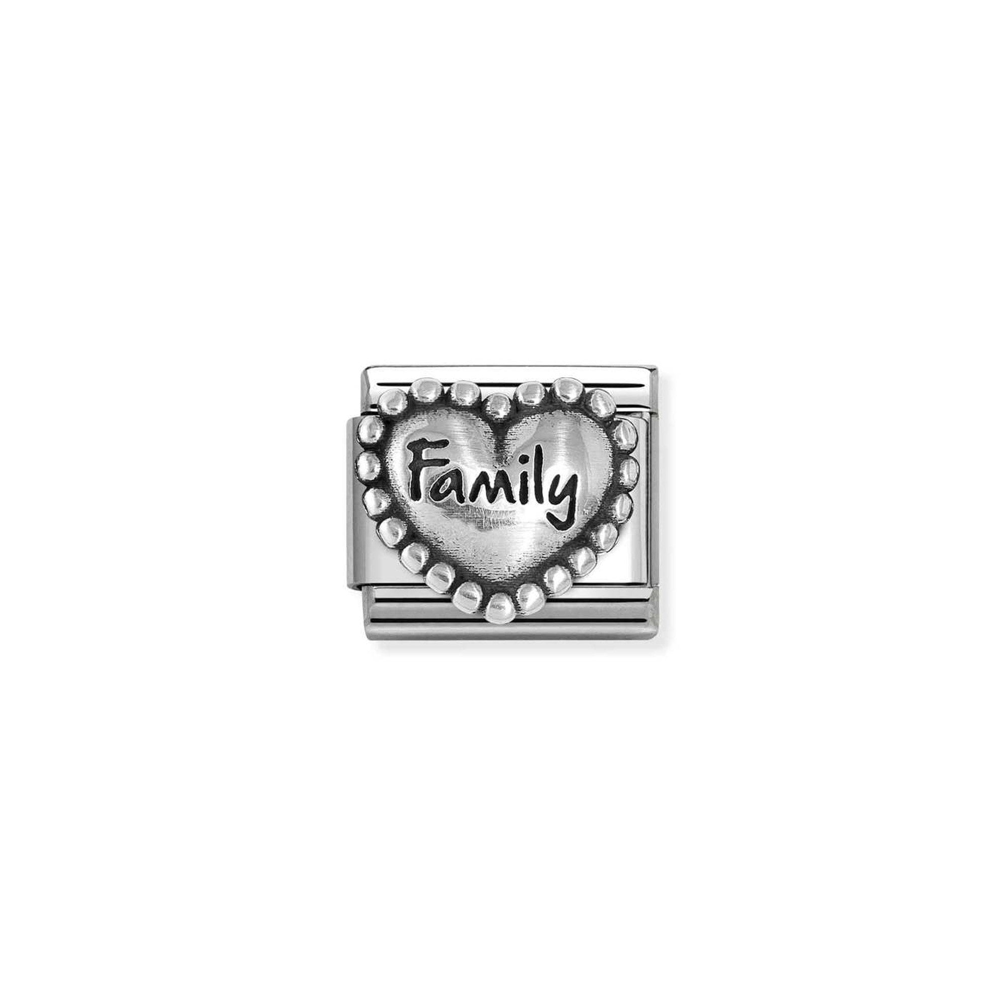 Composable Classic OXIDIZED SYMBOLS in st.steel and 925 sterling silver Heart with dots Family