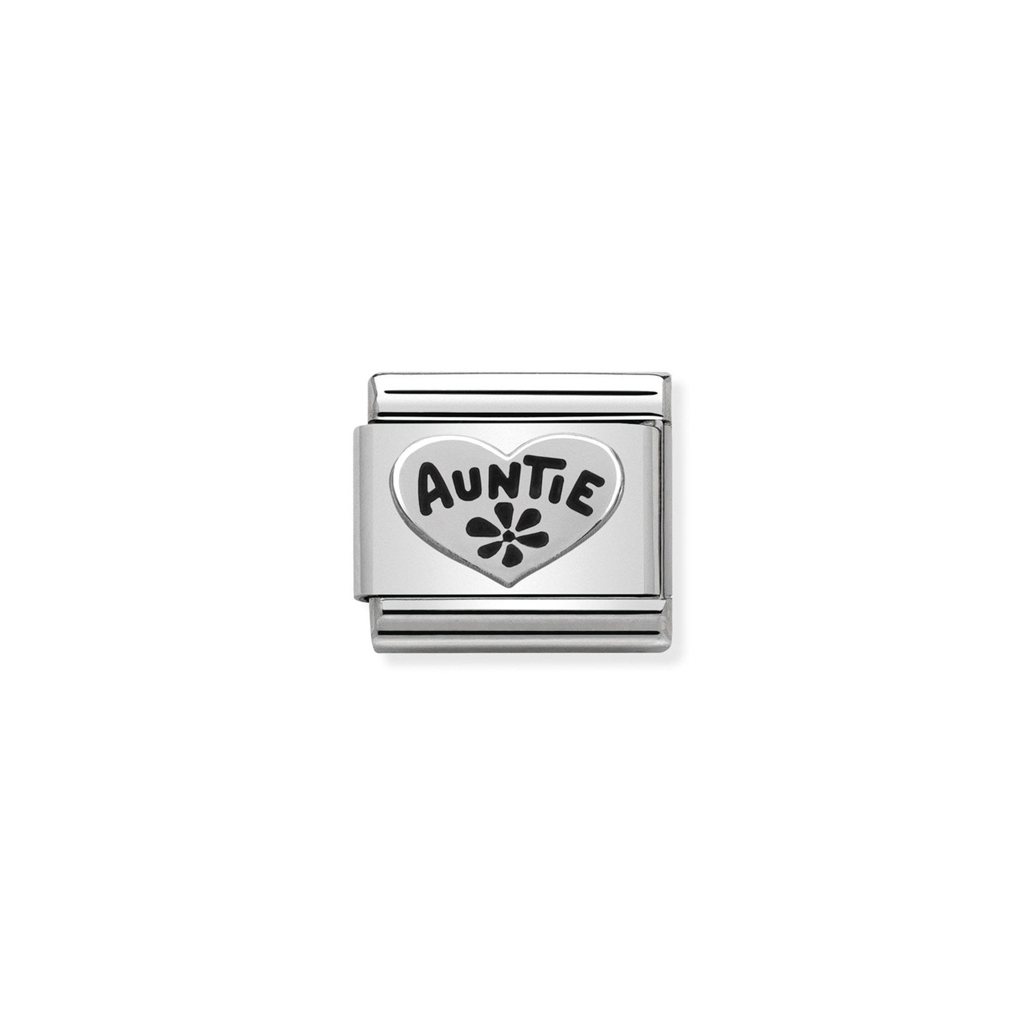 Composable Classic OXIDIZED SYMBOLS in st.steel and 925 sterling silver Auntie Heart