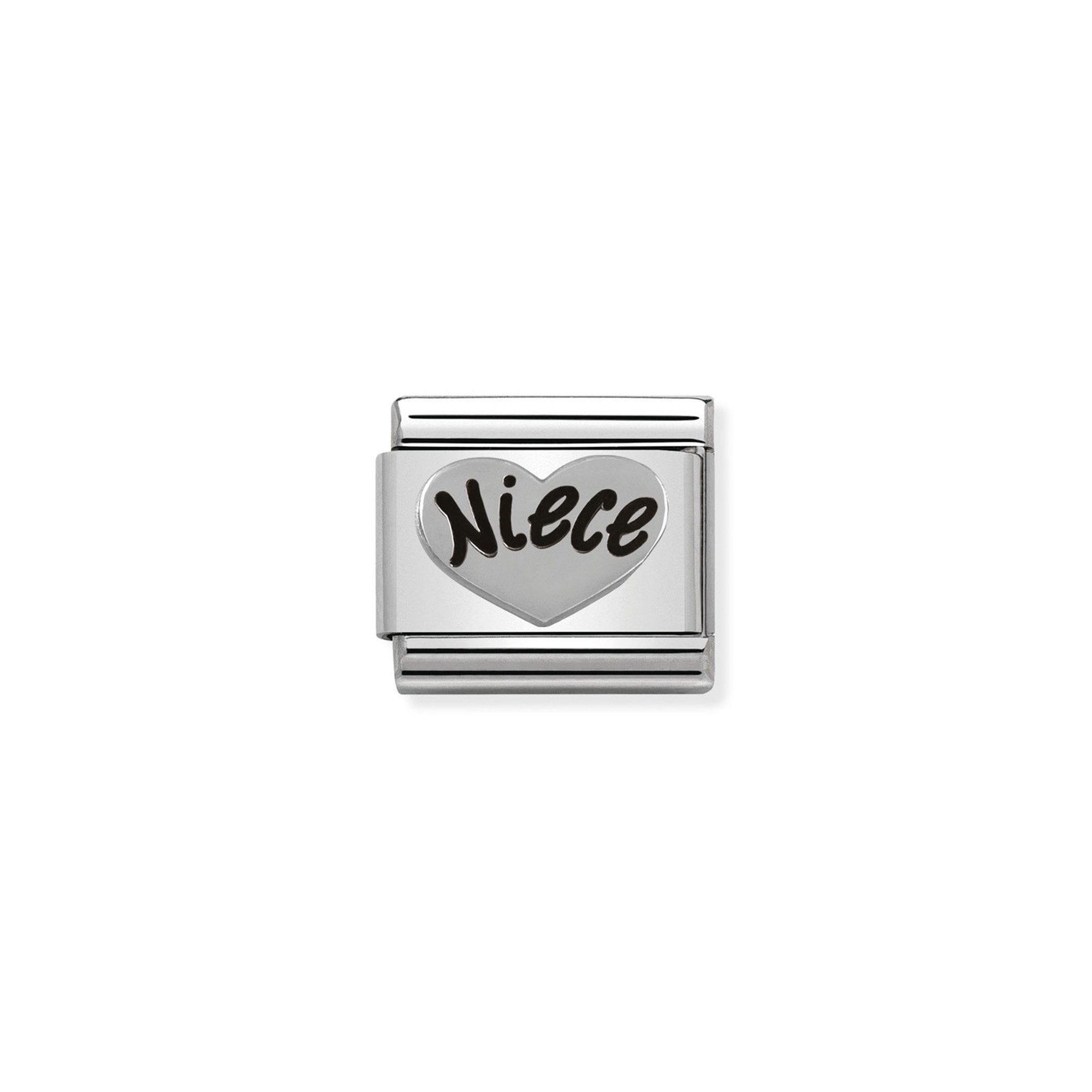Composable Classic OXIDIZED SYMBOLS in st.steel and 925 sterling silver NIECE Heart