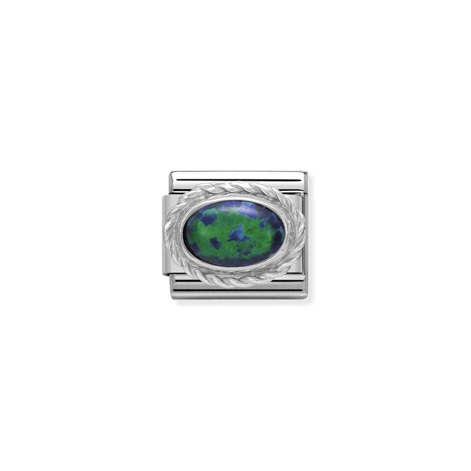Comp. Classic hard stones stainless steel, rich 925 sterling silver setting Green Opal