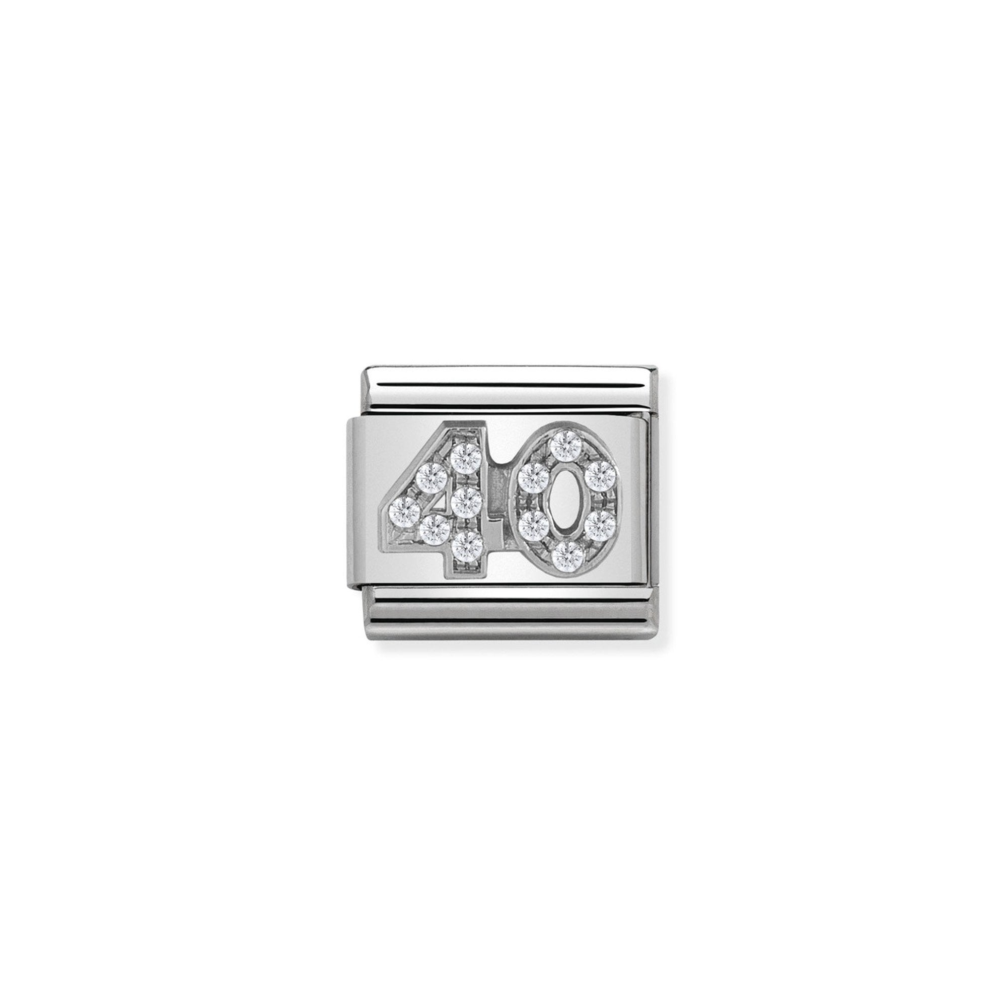 Composable CL SYMBOLS steel , Cubic zirconia and 925 sterling silver 40