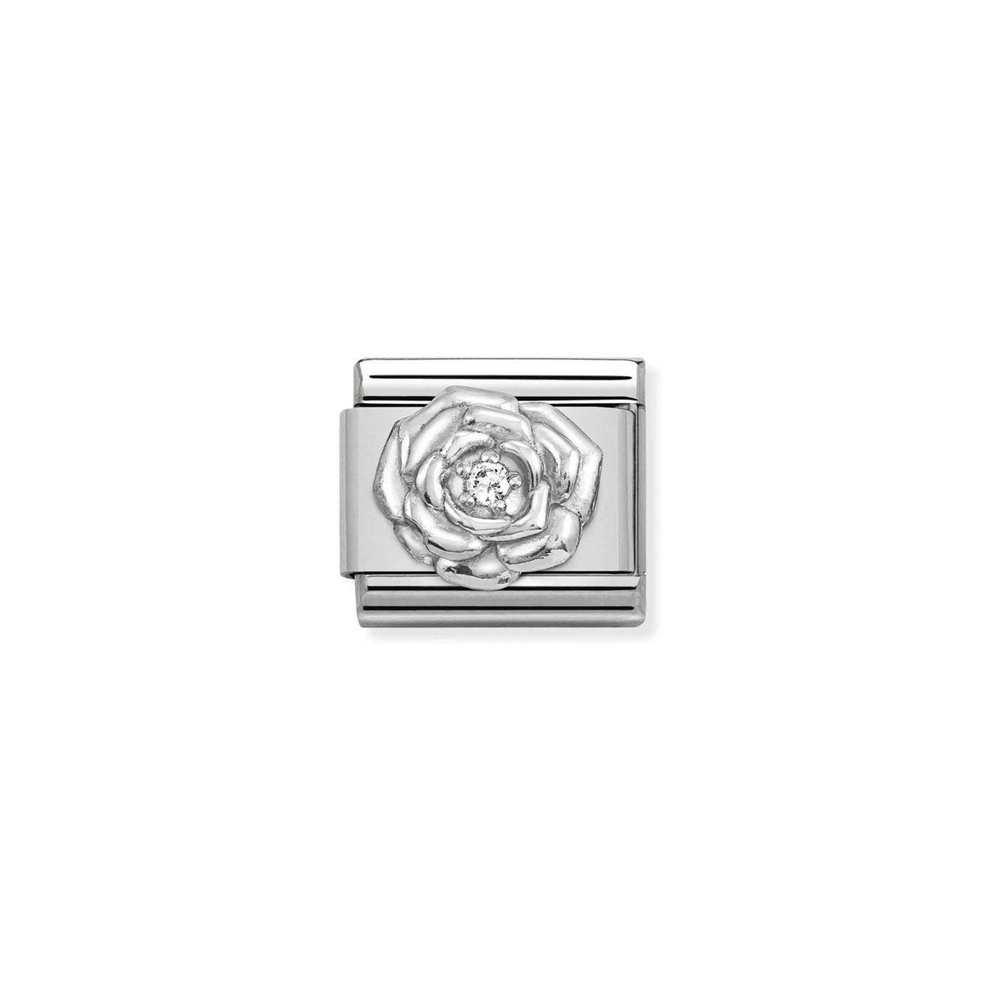 Composable CL  symbols stainless steel , 925 sterling silver, and Cubic zirconia Rose