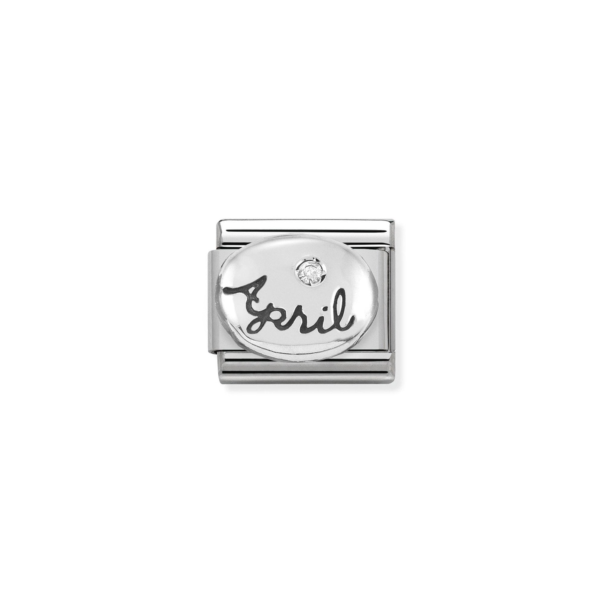 Composable Classic SYMBOLS in st.steel, 925 sterling silver and stones April DIAMOND