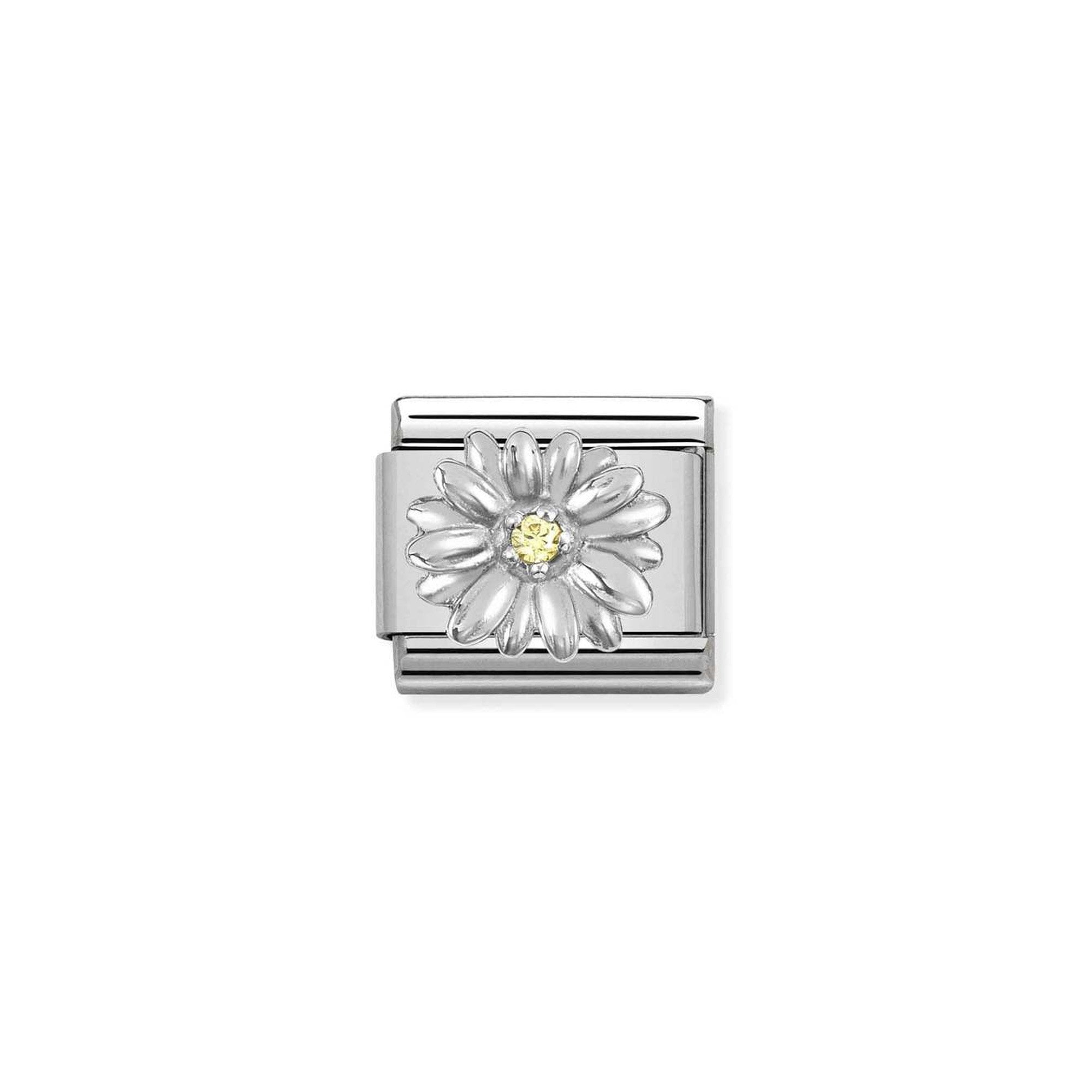 Composable CL  symbols stainless steel , 925 sterling silver, and Cubic zirconia Daisy