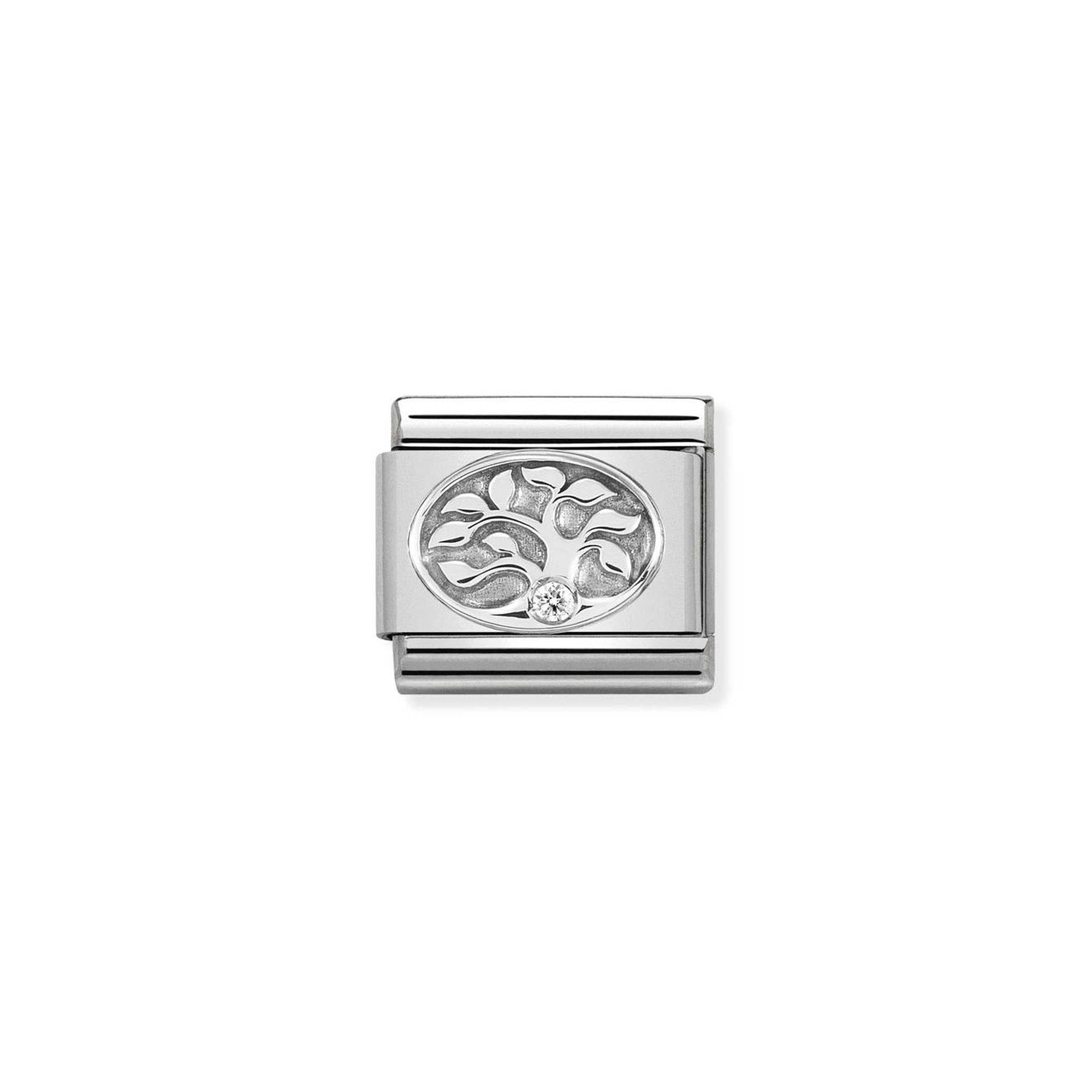 Composable CL  symbols stainless steel , 925 sterling silver, and Cubic zirconia Tree of Life