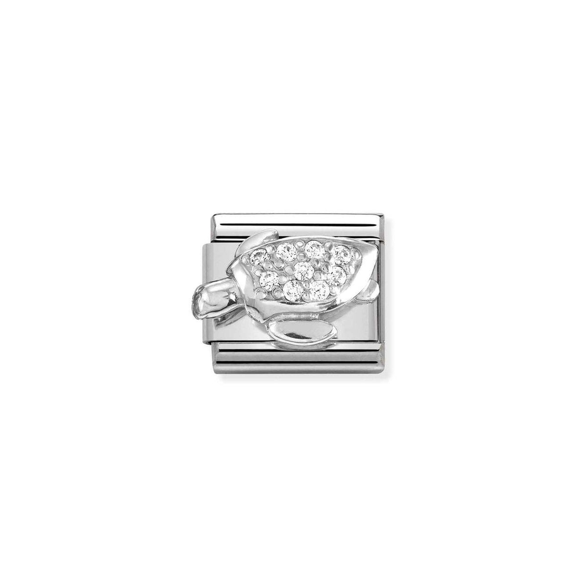 Composable CL SYMBOLS steel , Cubic zirconia and 925 sterling silver Sea turtle
