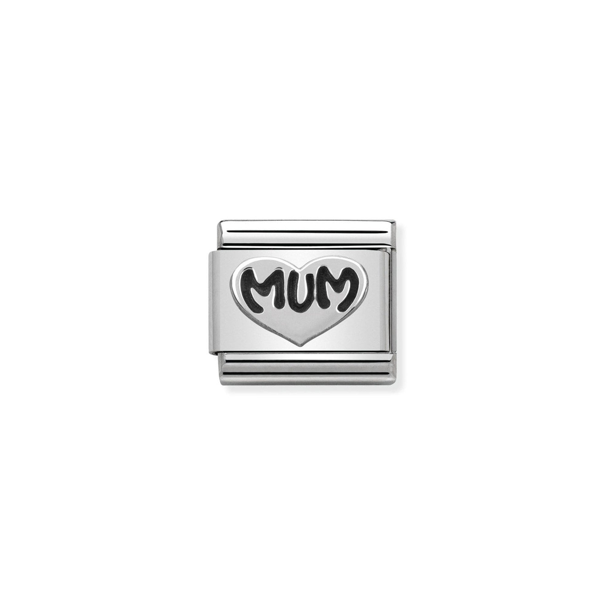 Composable Classic OXIDIZED SYMBOLS in st.steel and 925 sterling silver MUM Heart