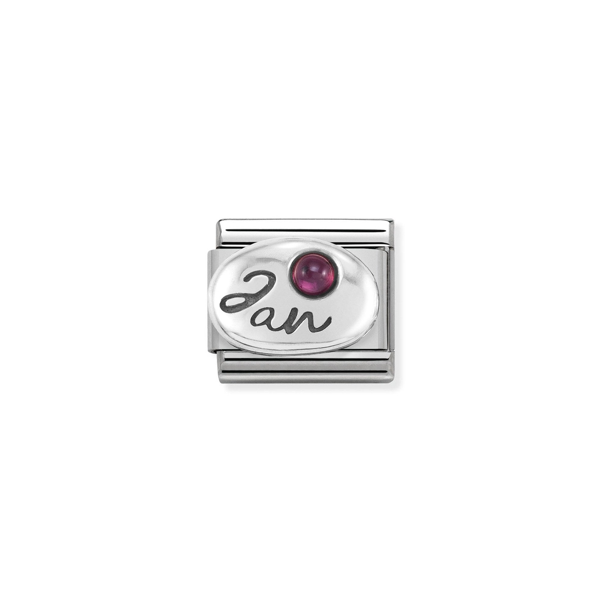 Composable Classic SYMBOLS in st.steel, 925 sterling silver and stones January GARNET