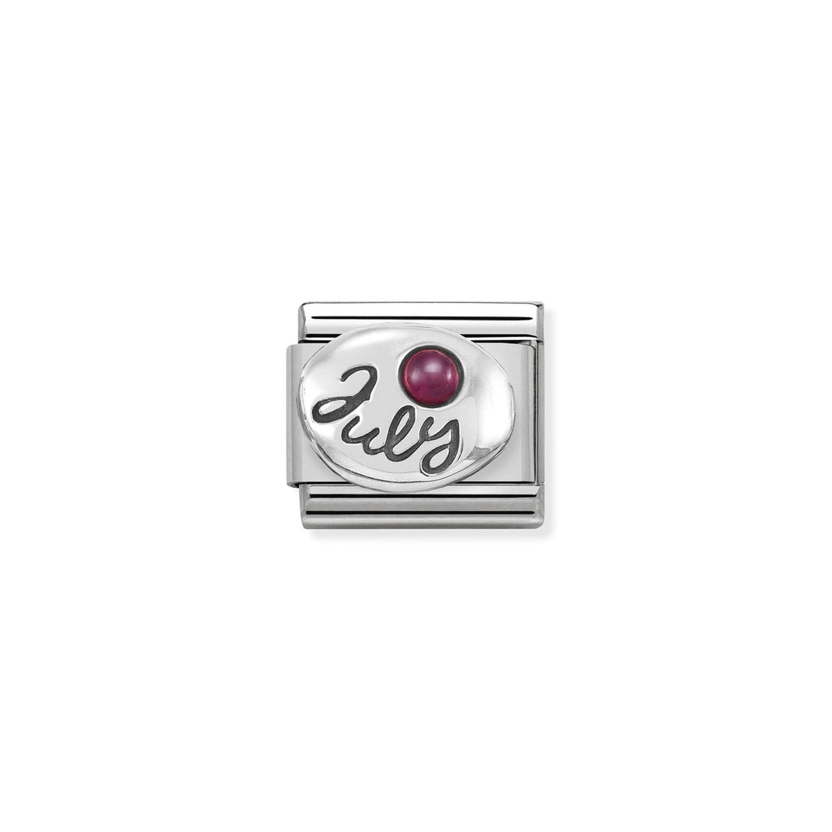 Composable Classic SYMBOLS in st.steel, 925 sterling silver and stones July RUBY