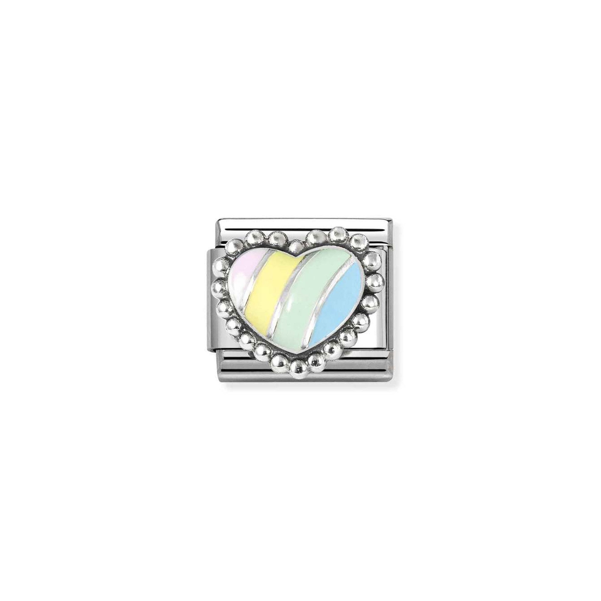 Composable Classic SYMBOLS in stainless steel, enamel and 925 sterling silver Multicolor raised heart