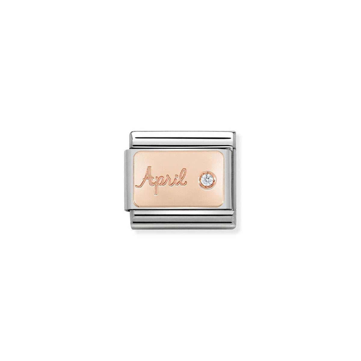 Composable Classic STONE of MONTH in S. Steel and 9k rose gold April DIAMOND