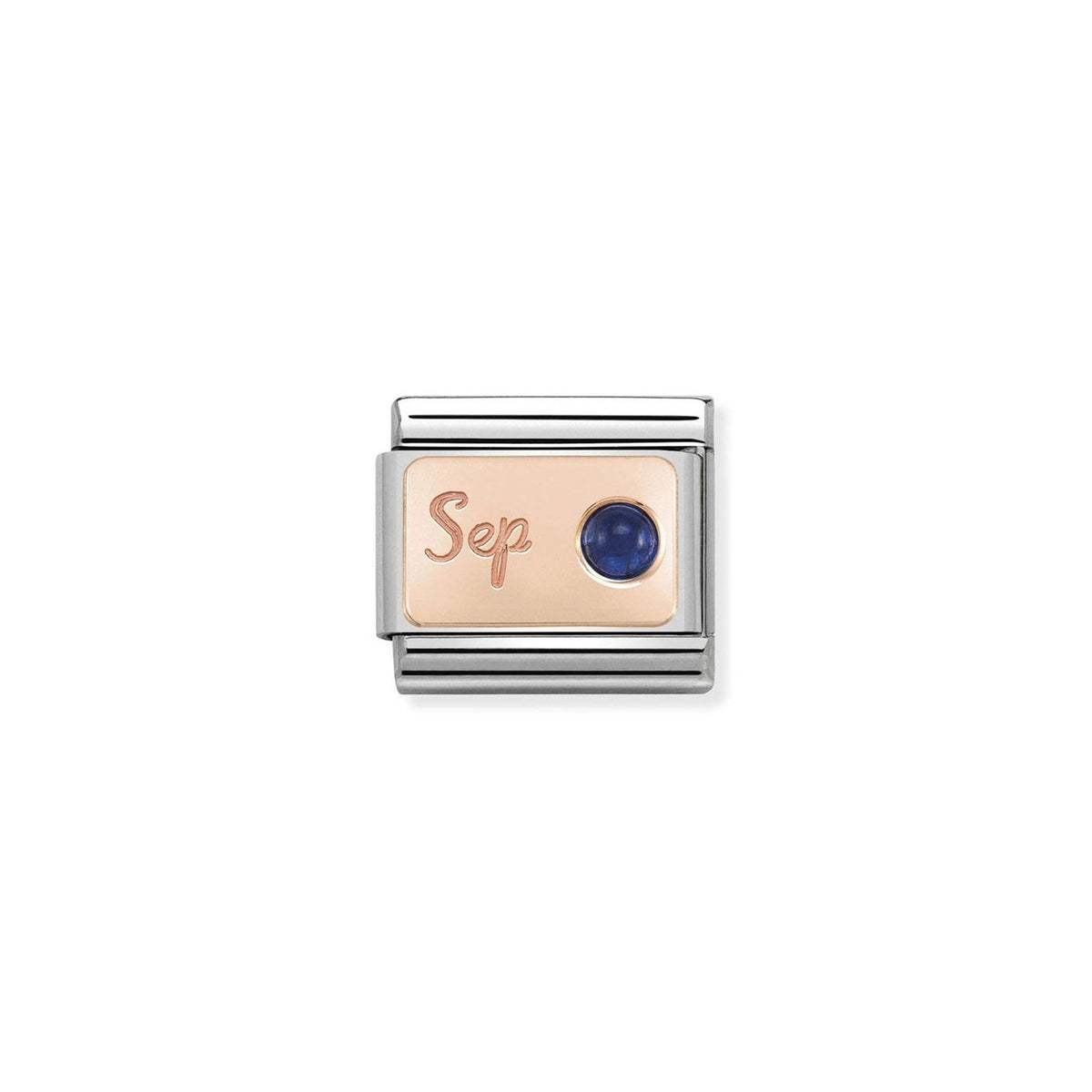 Composable Classic STONE of MONTH in S. Steel and 9k rose gold September SAPPHIRE
