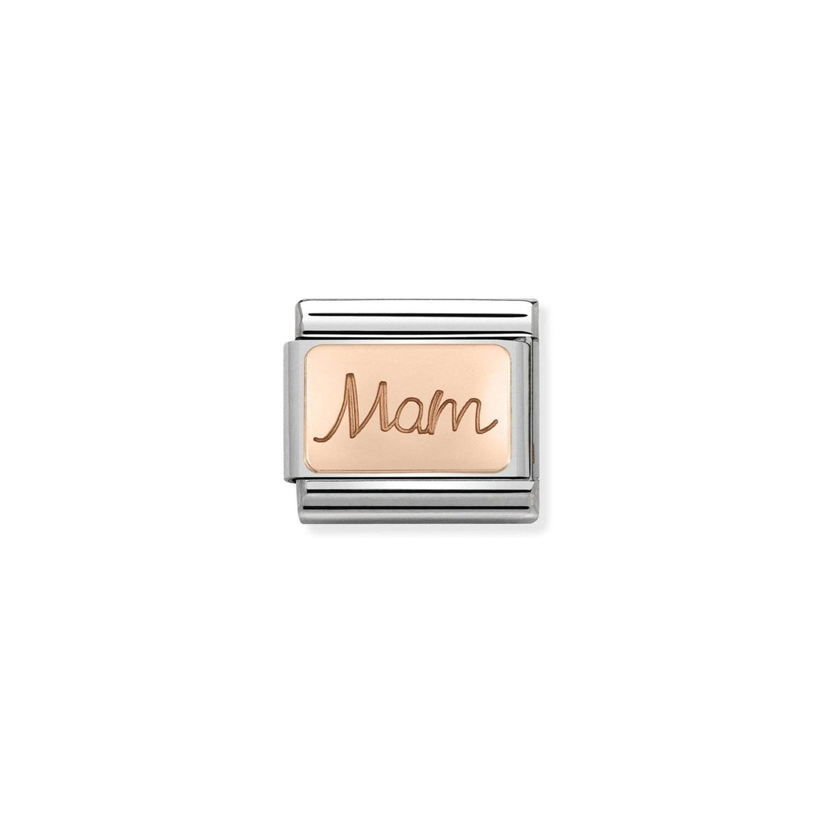 Composable Classic ENGRAVED WRITINGS steel and 9k rose gold Mam