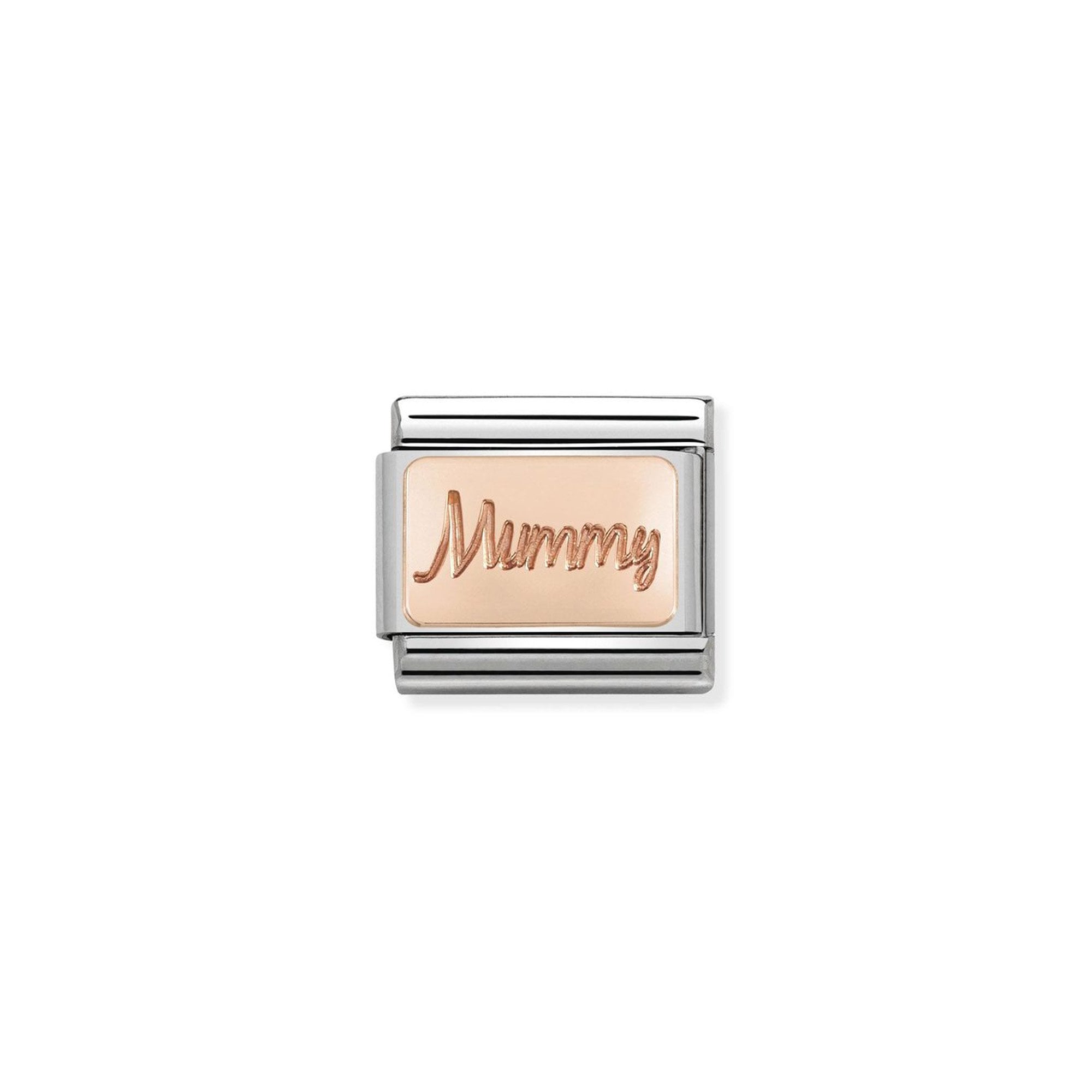 Composable Classic PLATES in stainless steel with 9k rose gold CUSTOM Mummy plate
