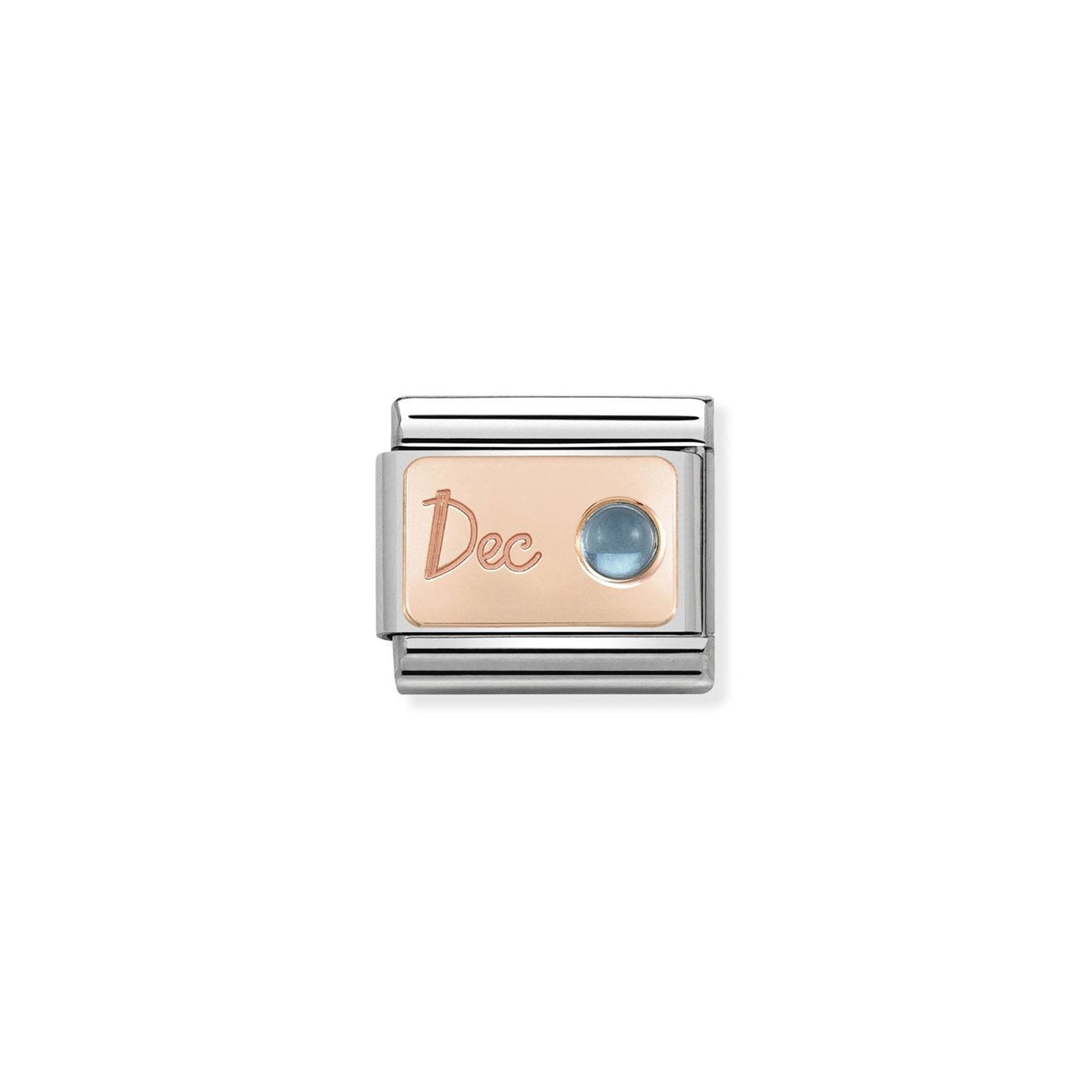 Composable Classic STONE of MONTH in S. Steel and 9k rose gold December LIGHT BLUE TOPAZ