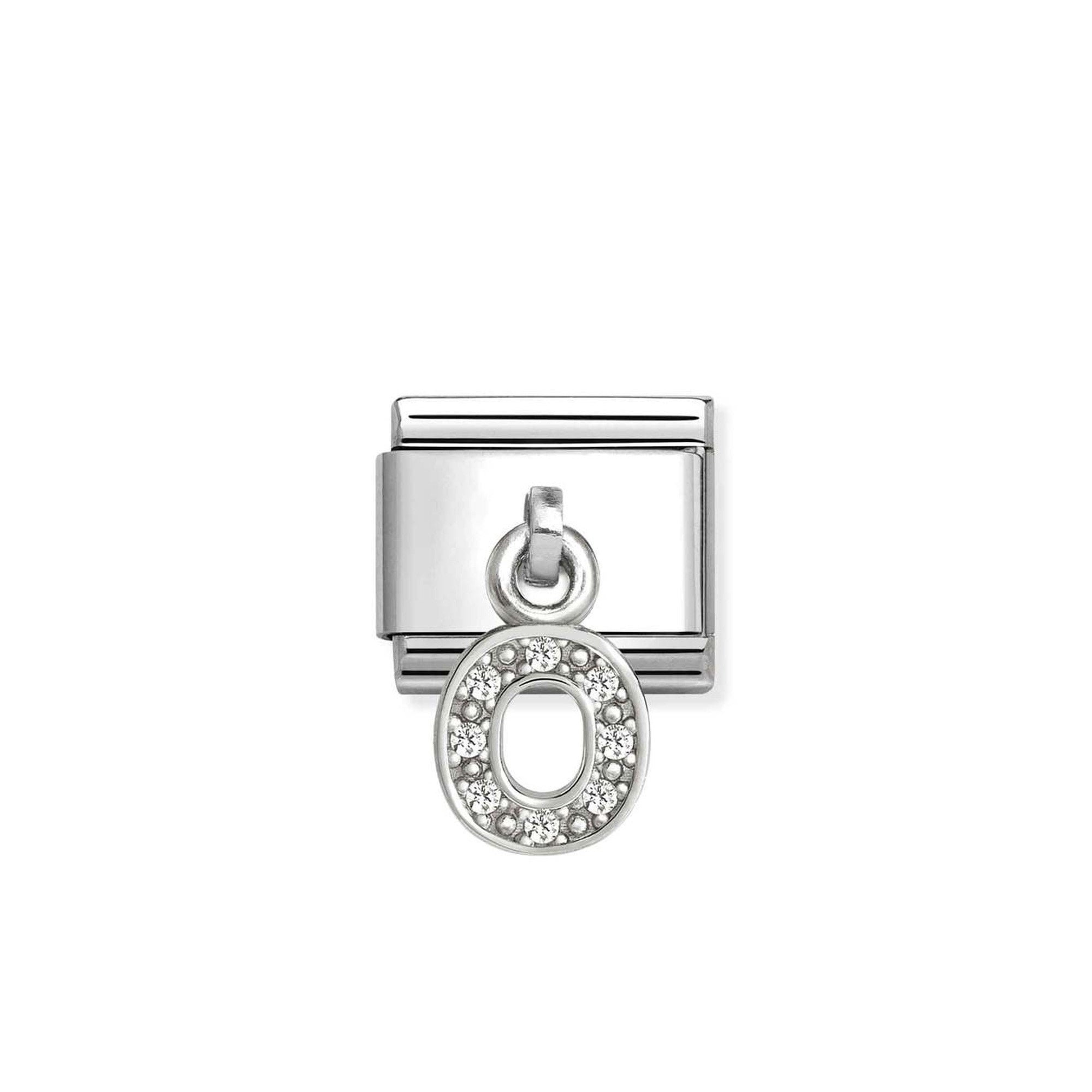 Composable Classic CHARMS LETTERS CZ steel and 925 sterling silver O