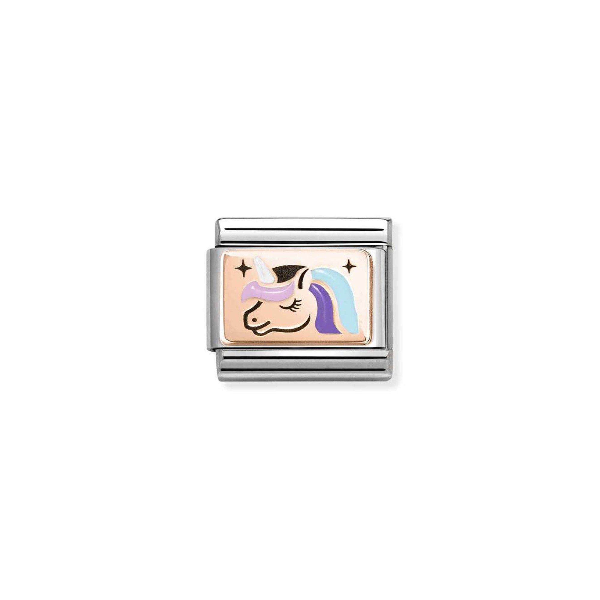 Composable Classic PLATES (IC) steel, enamel and 9k gold Multicolor unicorn