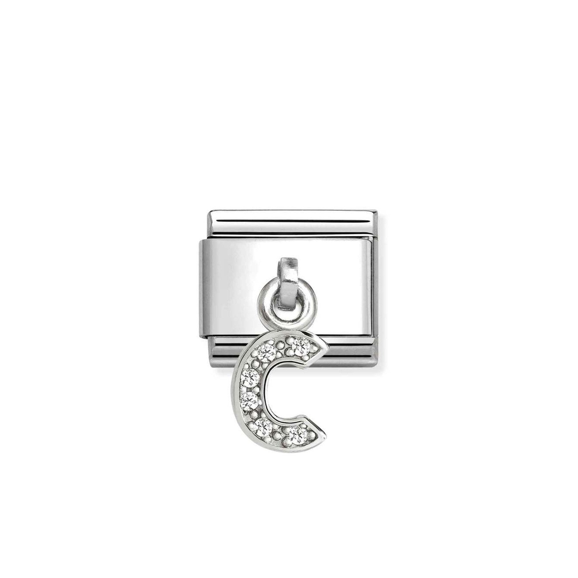 Composable Classic CHARMS LETTERS CZ steel and 925 sterling silver C