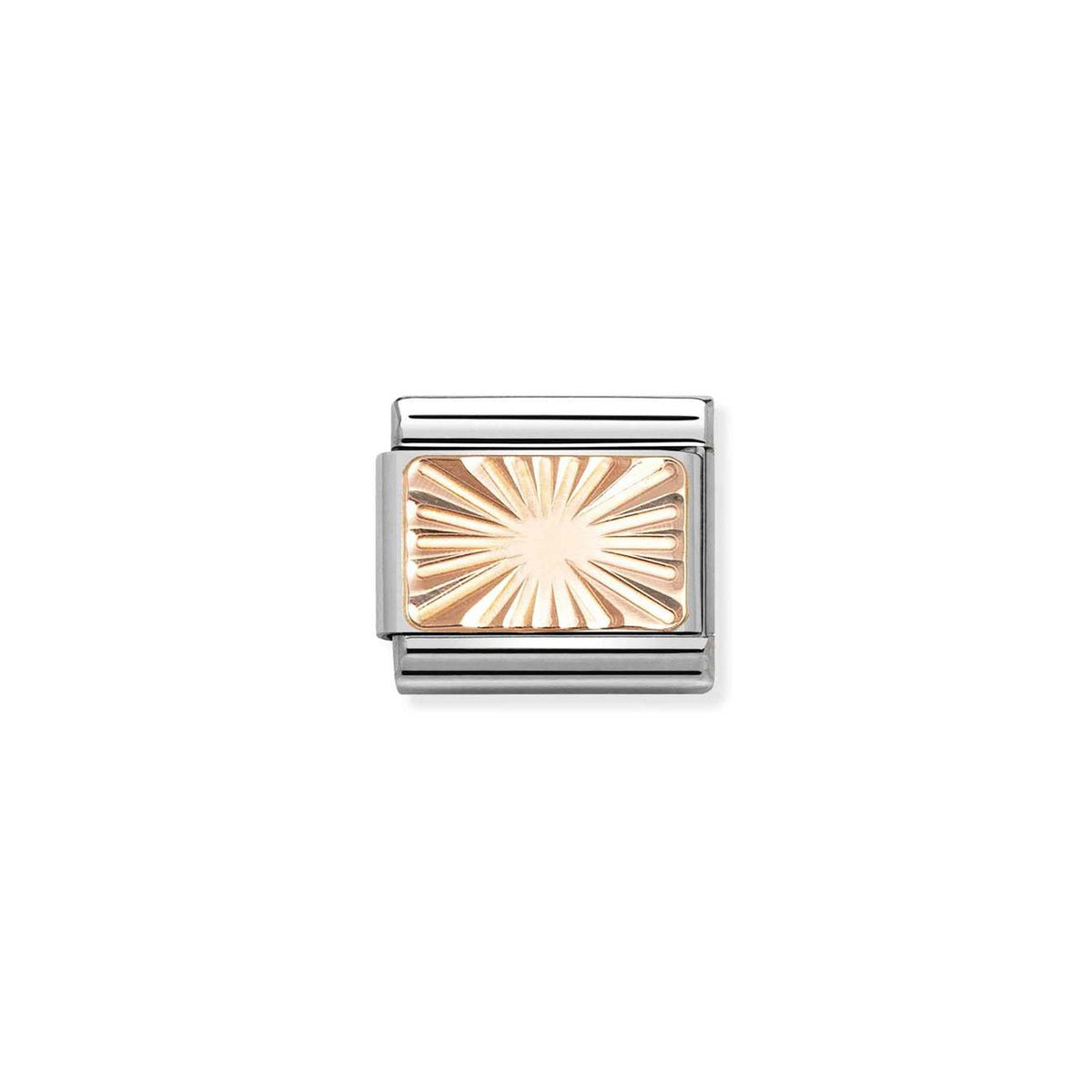 Composable Classic PLATES in stainless steel with 9k rose gold CUSTOM Diamond plate