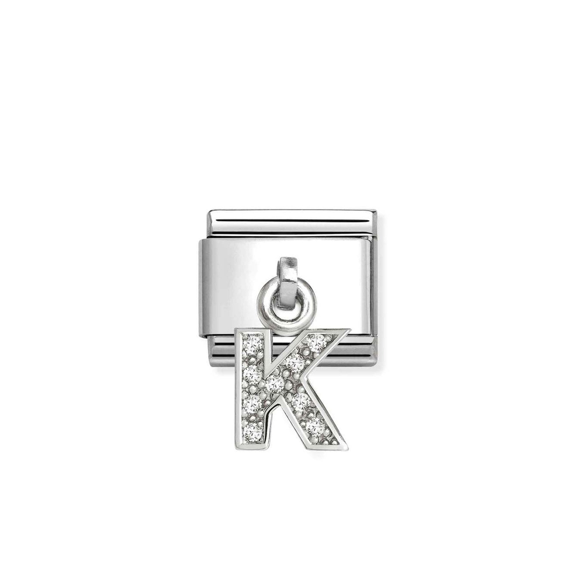 Composable Classic CHARMS LETTERS CZ steel and 925 sterling silver K