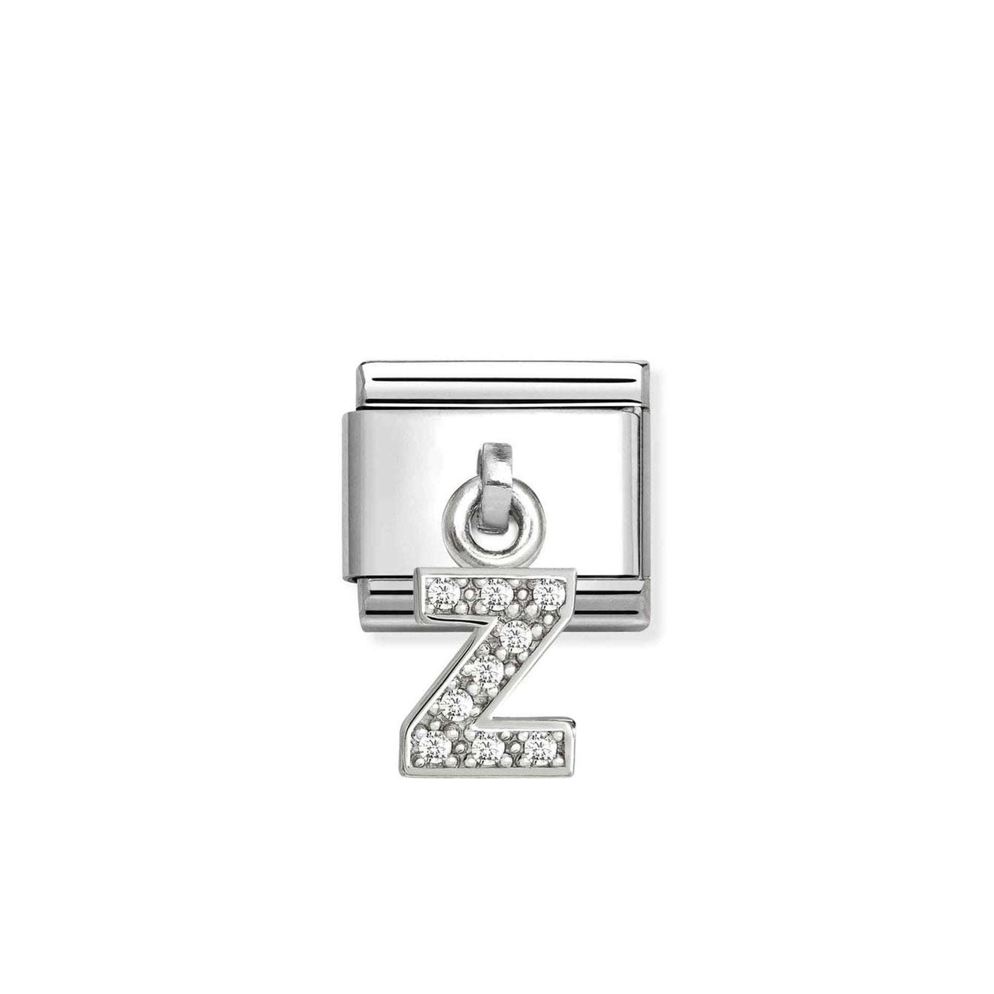 Composable Classic CHARMS LETTERS CZ steel and 925 sterling silver Z
