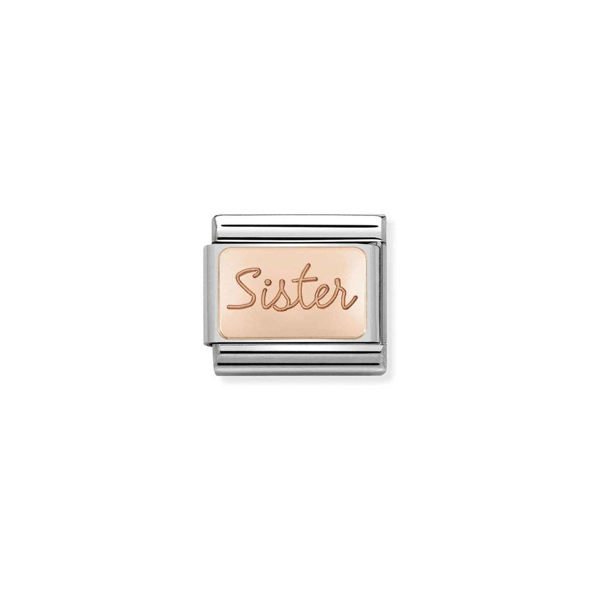 Composable Classic PLATES in stainless steel with 9k rose gold CUSTOM Sister plate