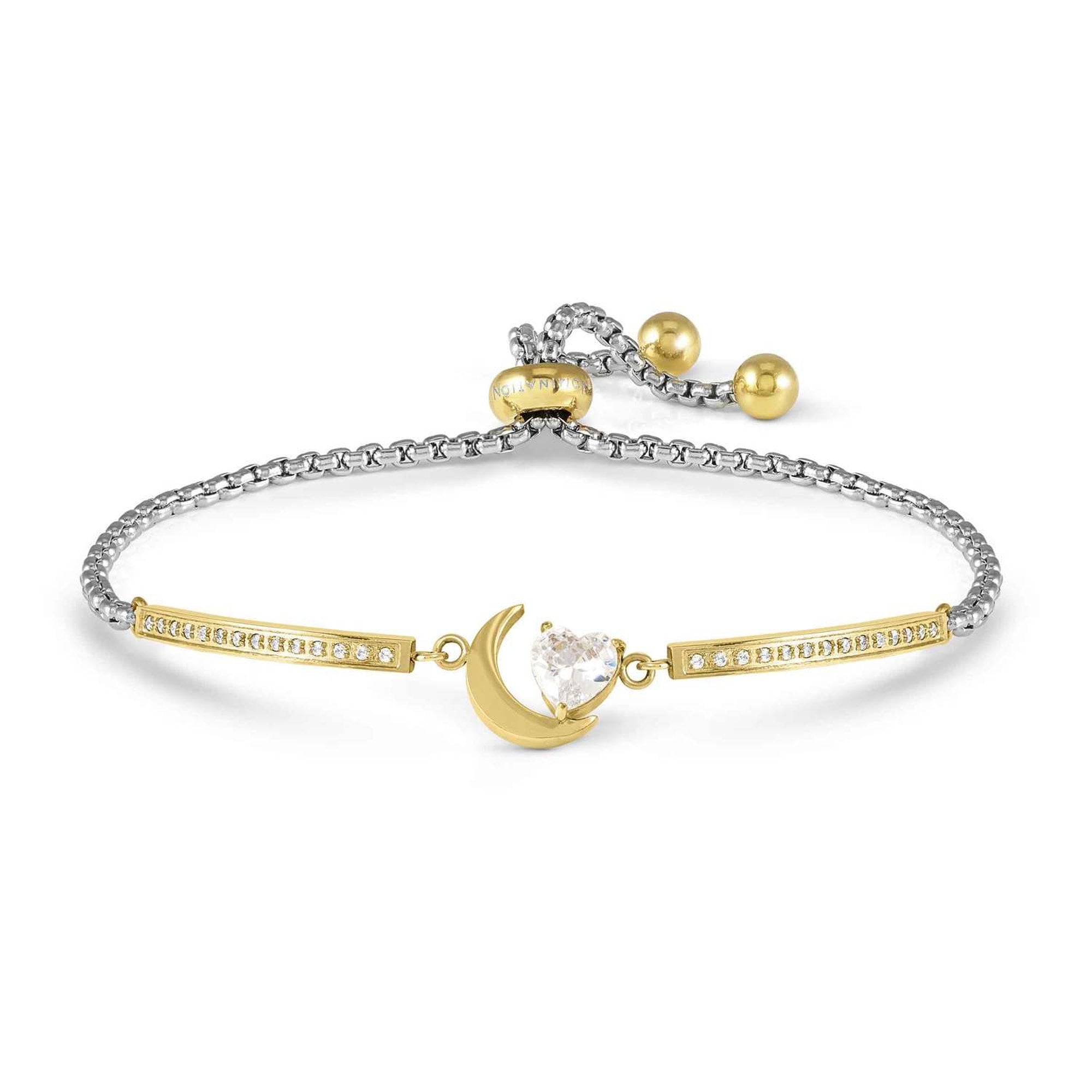 Bracelet MILLELUCI ed. REFINED in steel and cubic zirconia ( RICCO) Moon