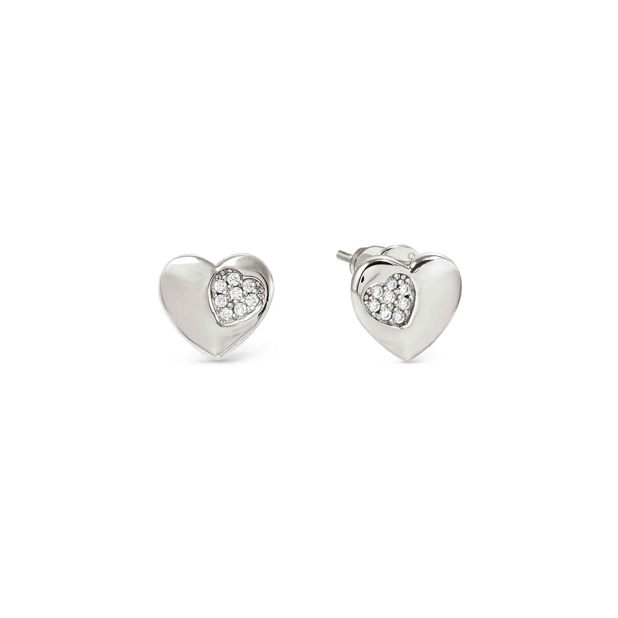 PETIT SPARKLE earrings in 925 sterling silver and cubic zirconia Heart