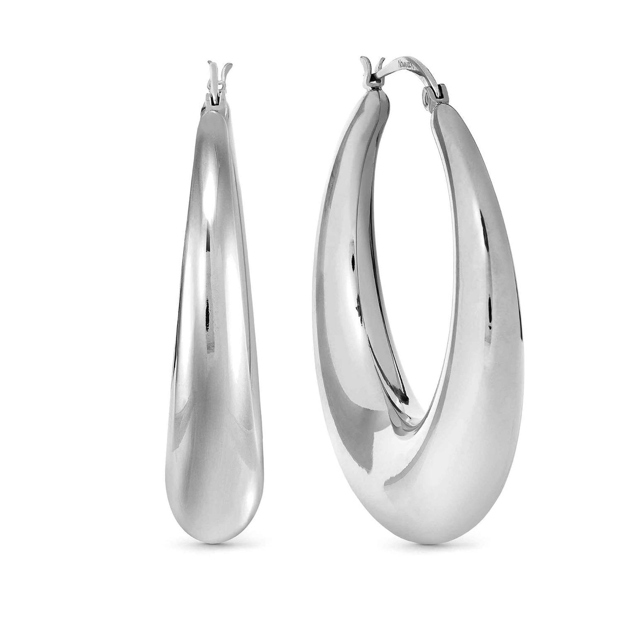 ECCLETTICA earrings in steel (LARGE HOOP) Steel