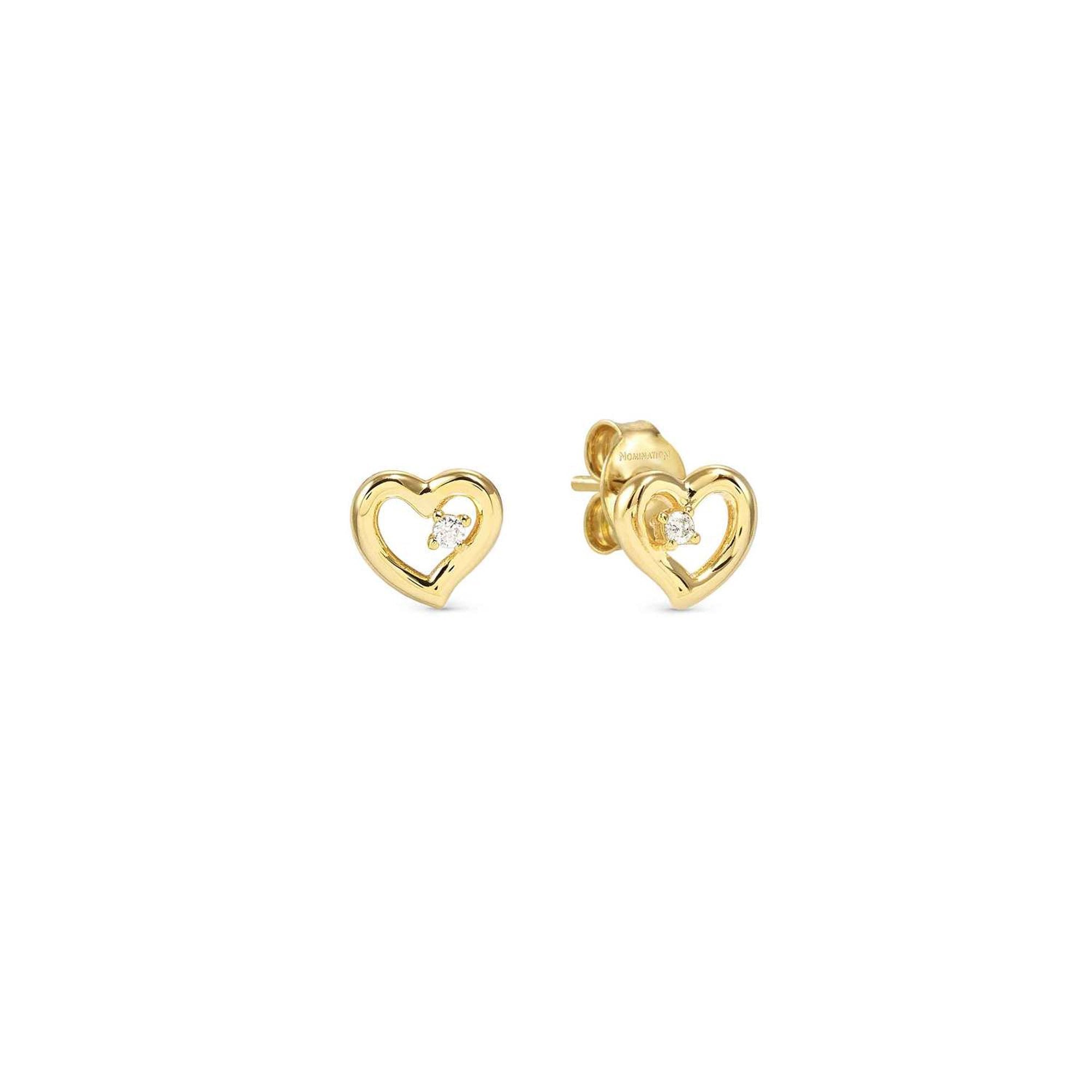 DREAMS BEATS earrings in 925 sterling silver and cubic zirconia Gold Heart