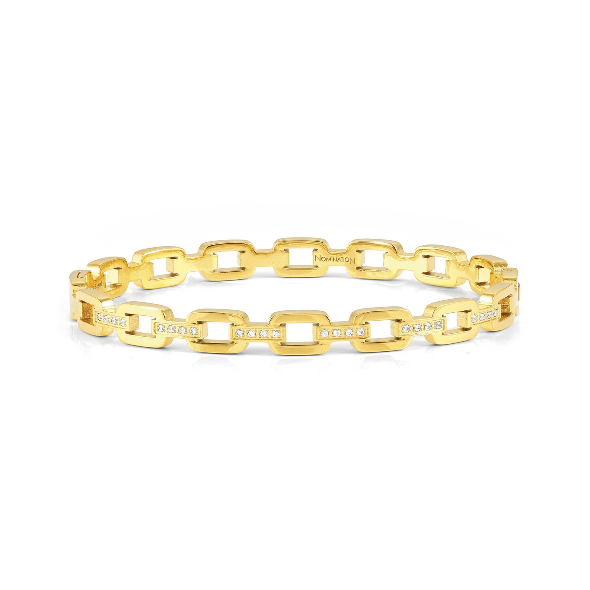 PRETTY BANGLES bracelet in steel and cz CHAIN Yellow Gold